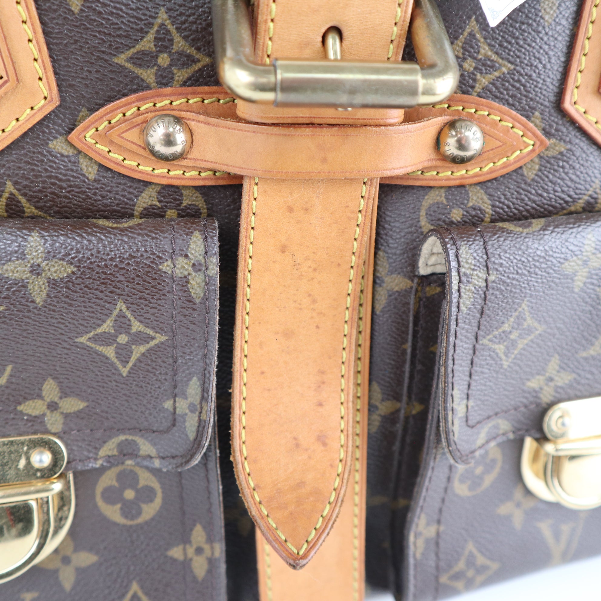 C2253 Louis Vuitton Shoulder Bag Manhattan GM | Pre-Owned Very Good Brown Monogram Coated Canvas And Leather Trim
