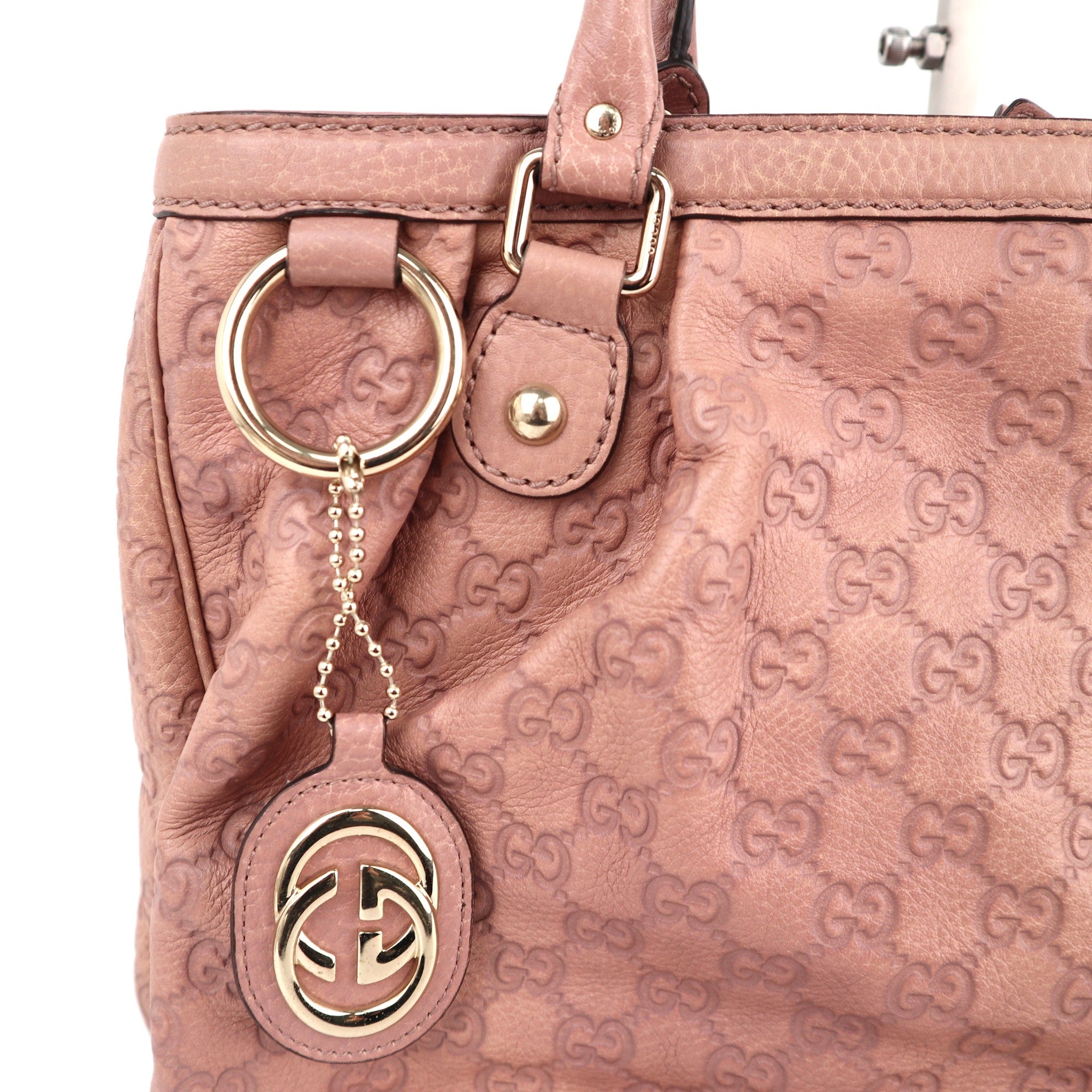 C2258 Gucci Tote Bag Guccissima Sukey | Pre-Owned Very Good Pink Guccissima Leather
