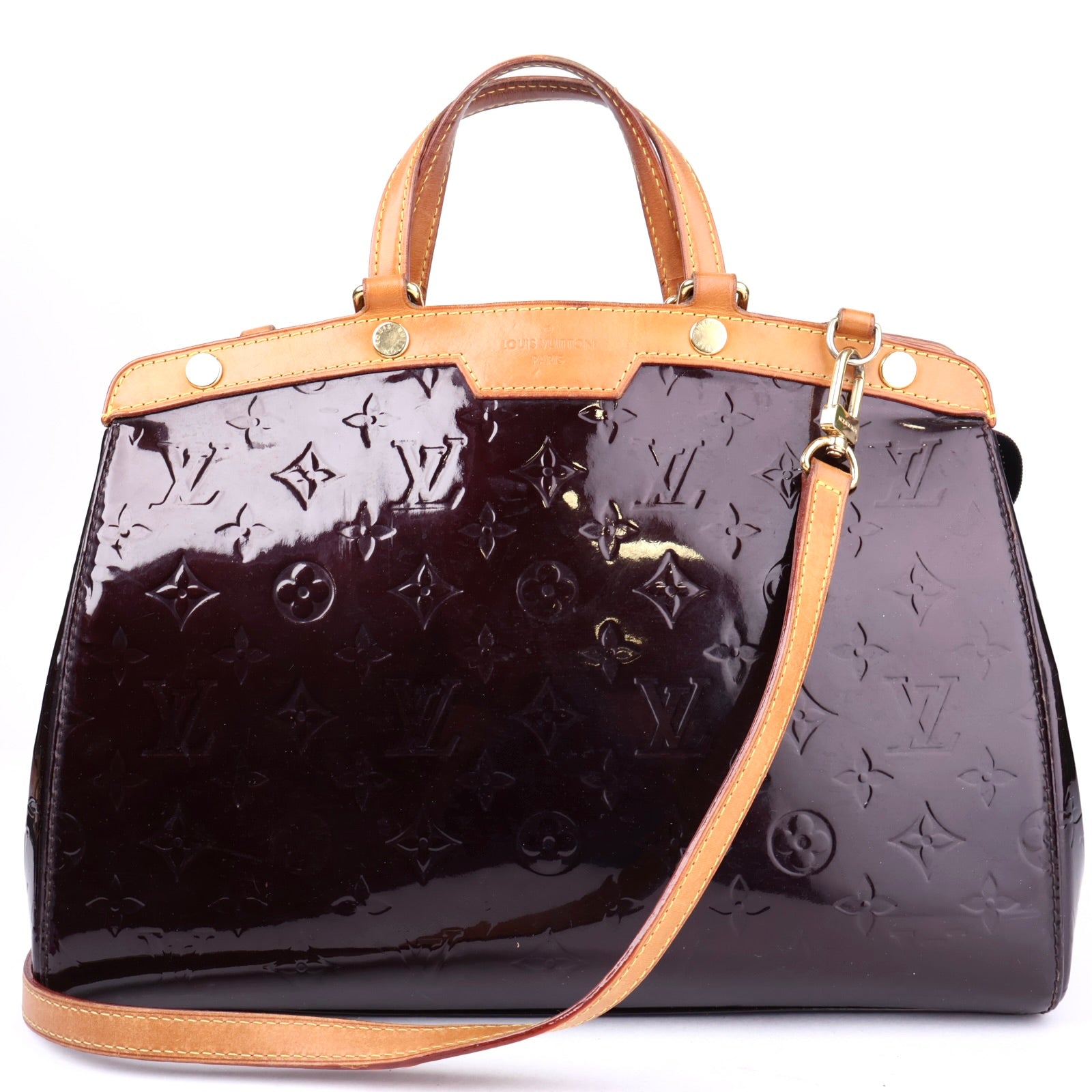 J3270 Louis Vuitton Amarante Monogram Vernis Brea MM - Pre Owned