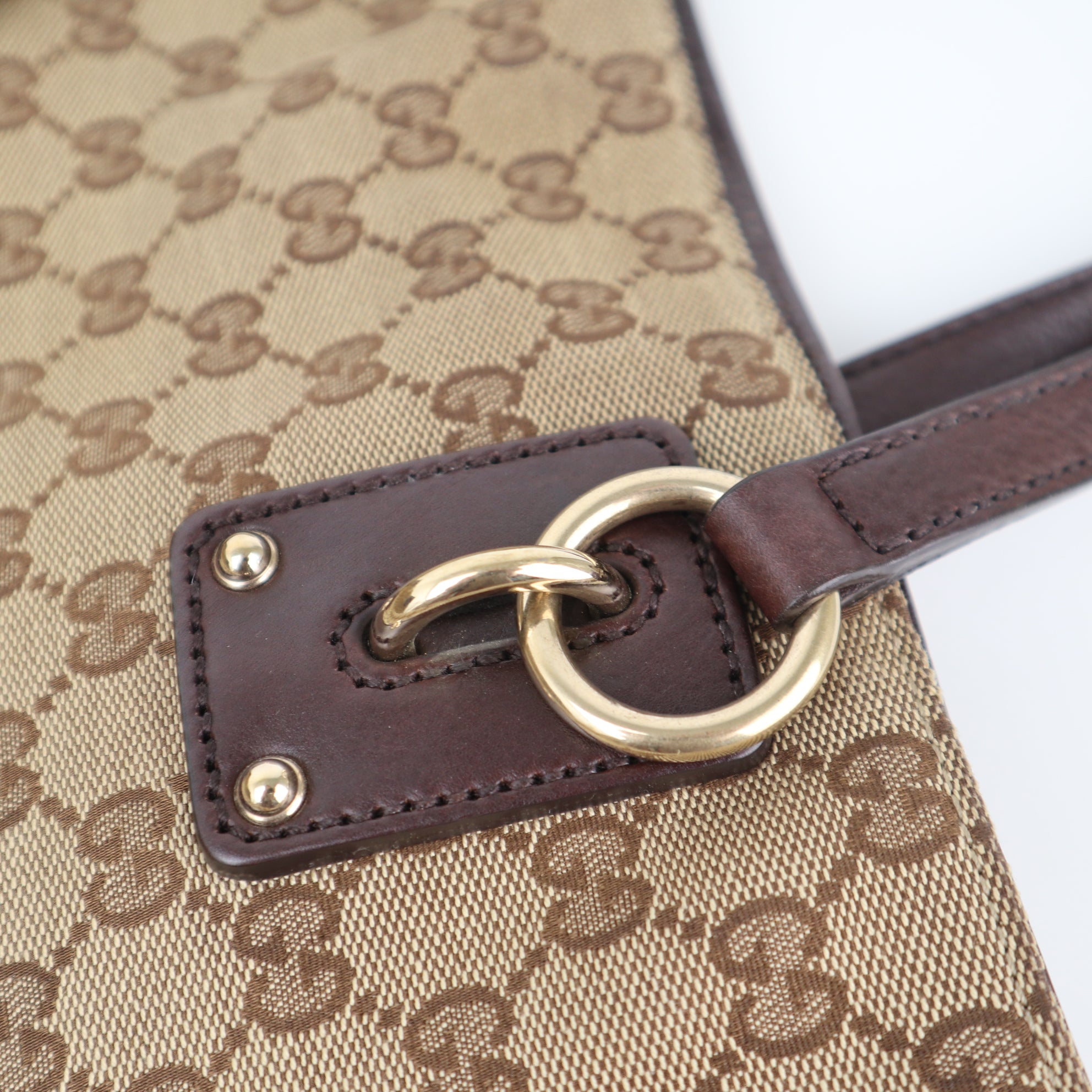 C2263 Gucci Tote Bag GG Canvas Tote | Pre-Owned Excellent Brown Canvas GG Monogram