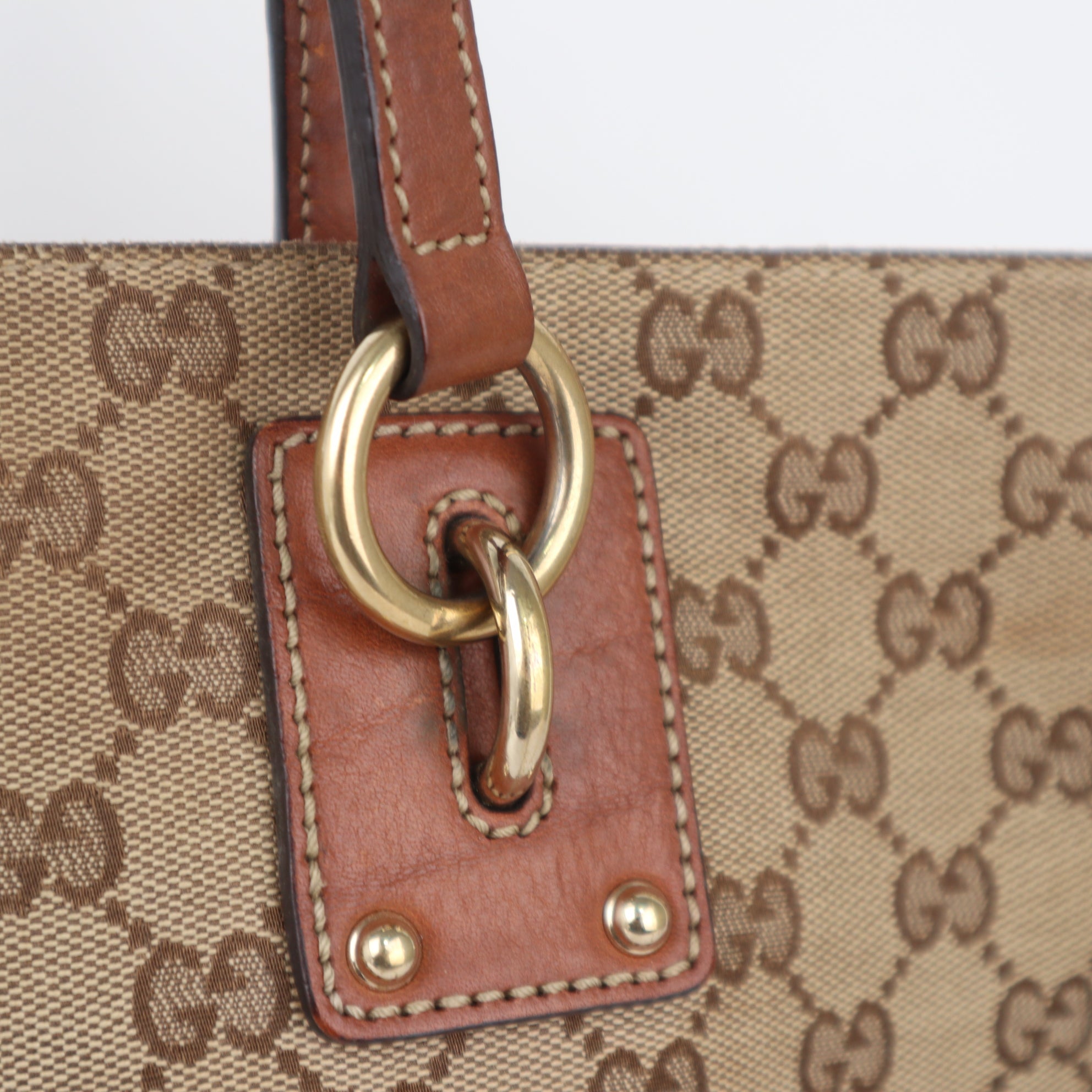 C2268 Gucci Tote Bag GG Canvas Tote | Pre-Owned Very Good Brown Canvas GG Monogram
