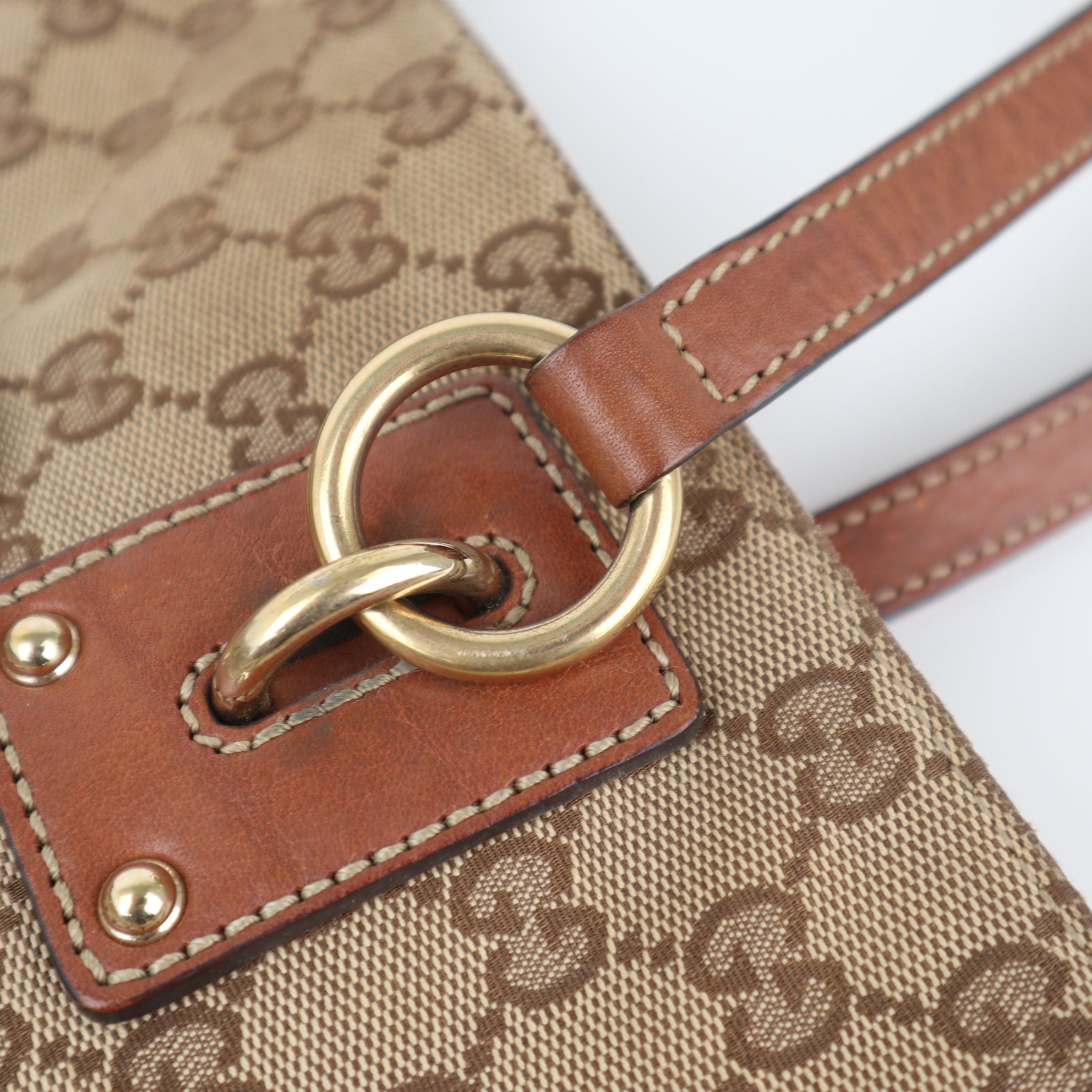 C2268 Gucci Tote Bag GG Canvas Tote | Pre-Owned Very Good Brown Canvas GG Monogram