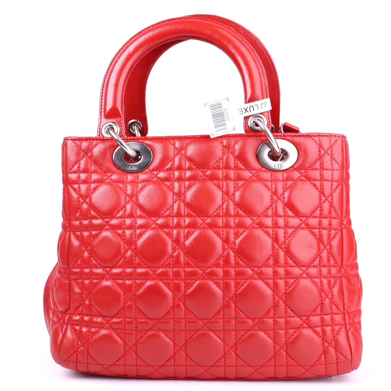 J3279 Christian Dior Red Quilted Lambskin Leather- Pre Owned
