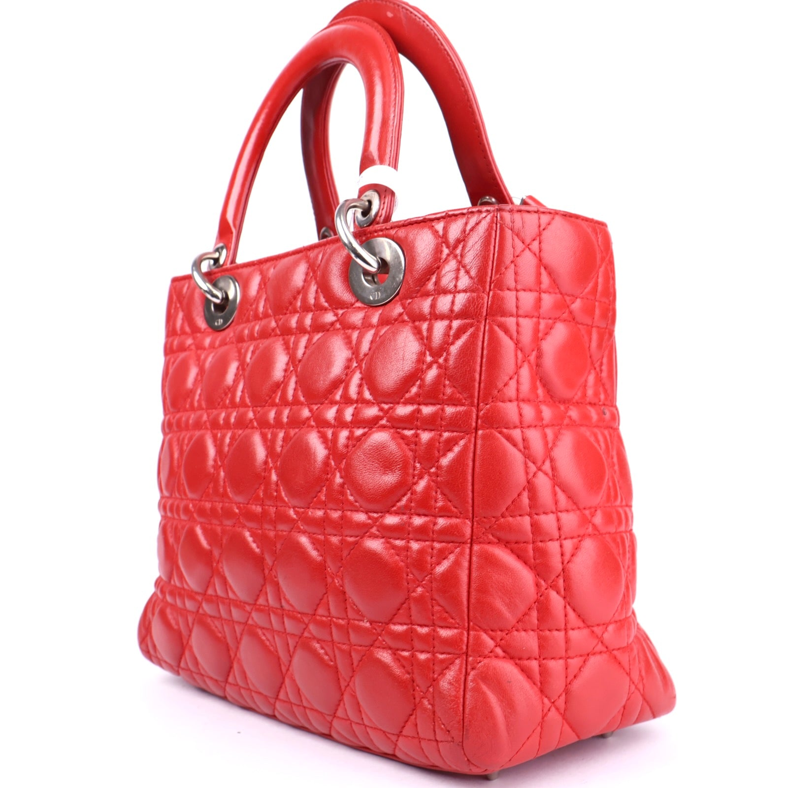 J3279 Christian Dior Red Quilted Lambskin Leather- Pre Owned