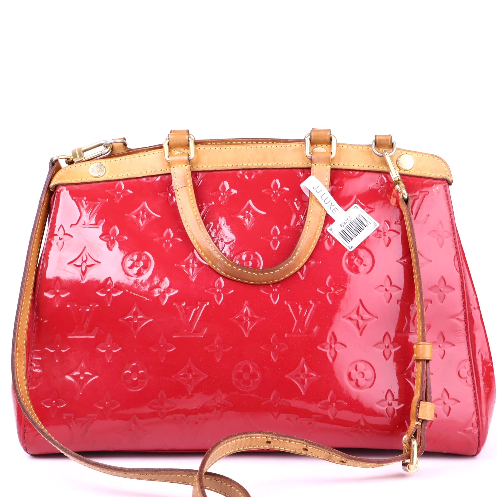 J3289 Louis Vuitton Rose Indian Monogram Vernis Brea MM Bag- Pre Owned
