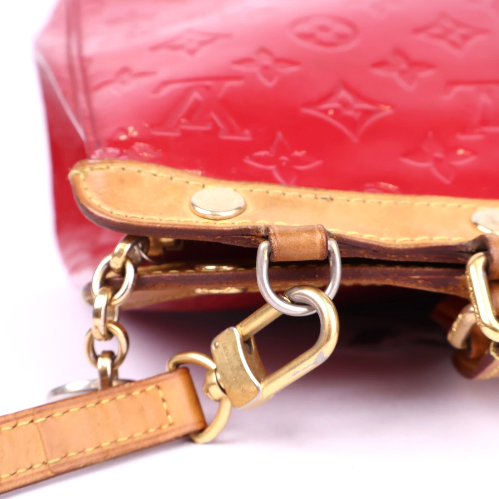J3289 Louis Vuitton Rose Indian Monogram Vernis Brea MM Bag- Pre Owned