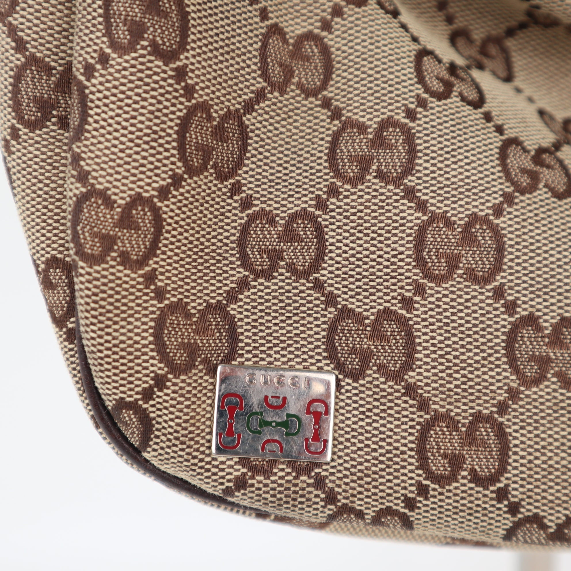 C2288 Gucci Tote Bag GG Canvas Pop Hobo Small | Pre-Owned Very Good Brown GG Canvas Canvas