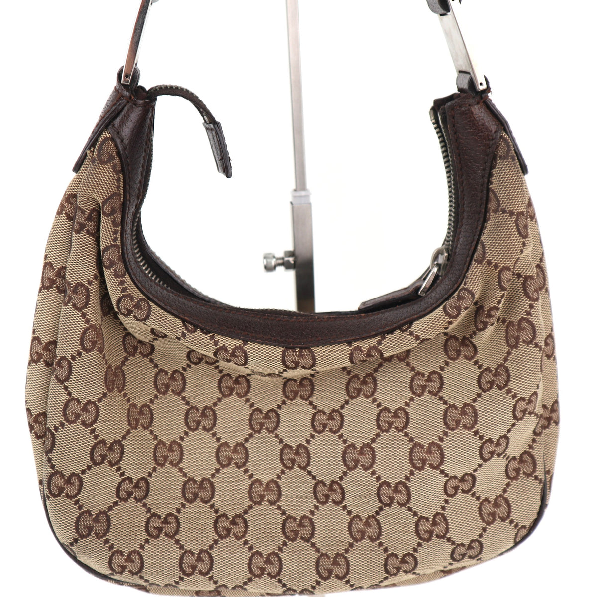 C2288 Gucci Tote Bag GG Canvas Pop Hobo Small | Pre-Owned Very Good Brown GG Canvas Canvas