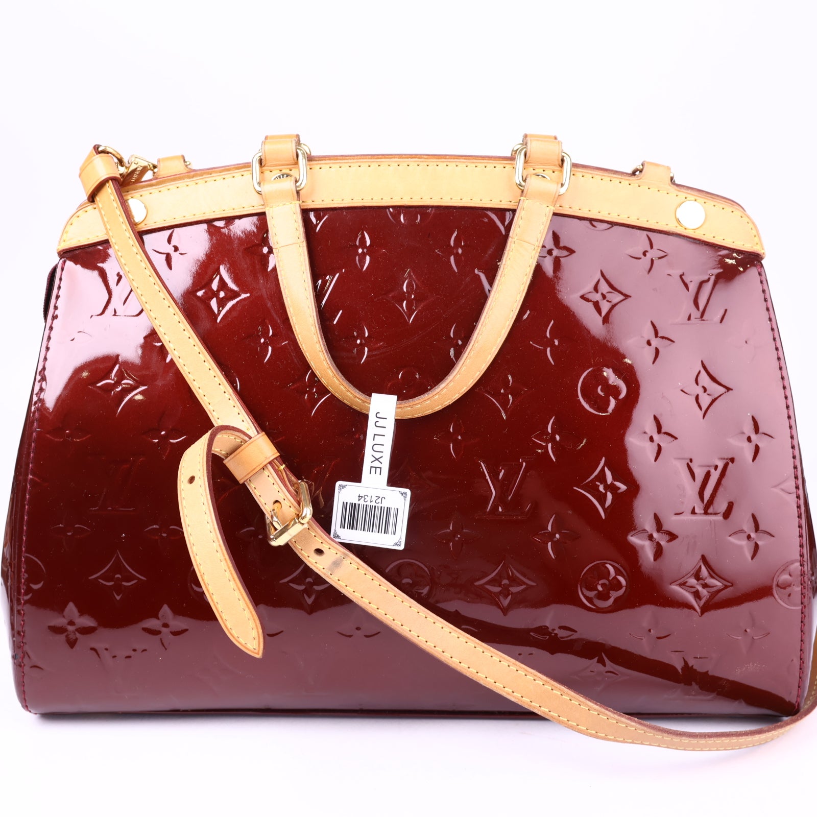 J2134 Louis Vuitton Rouge Fauviste Monogram Vernis Brea MM Bag- Pre Owned
