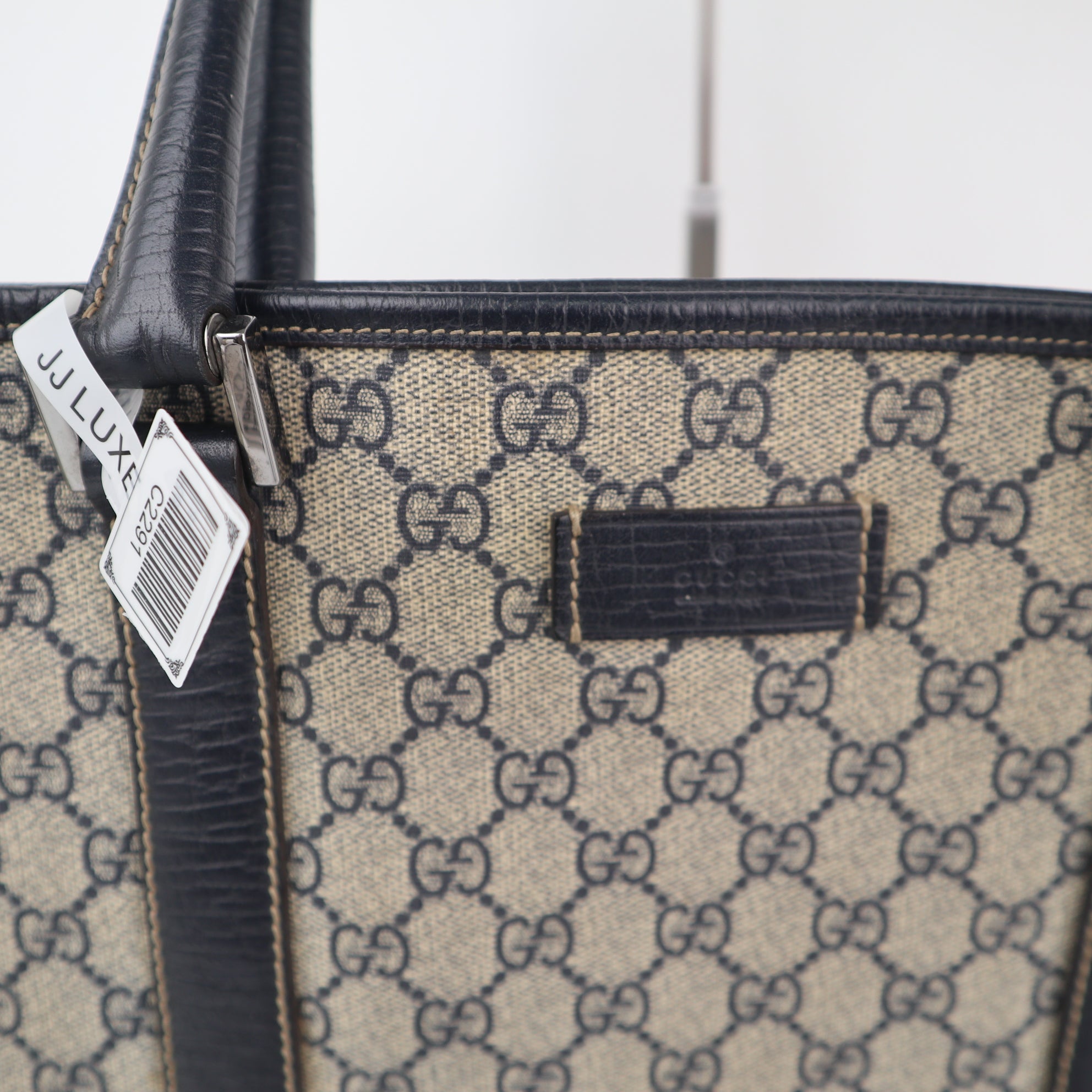 C2291 Gucci Tote Bag GG Supreme Joy Vertical Tote | Pre-Owned Very Good Brown GG Supreme Canvas