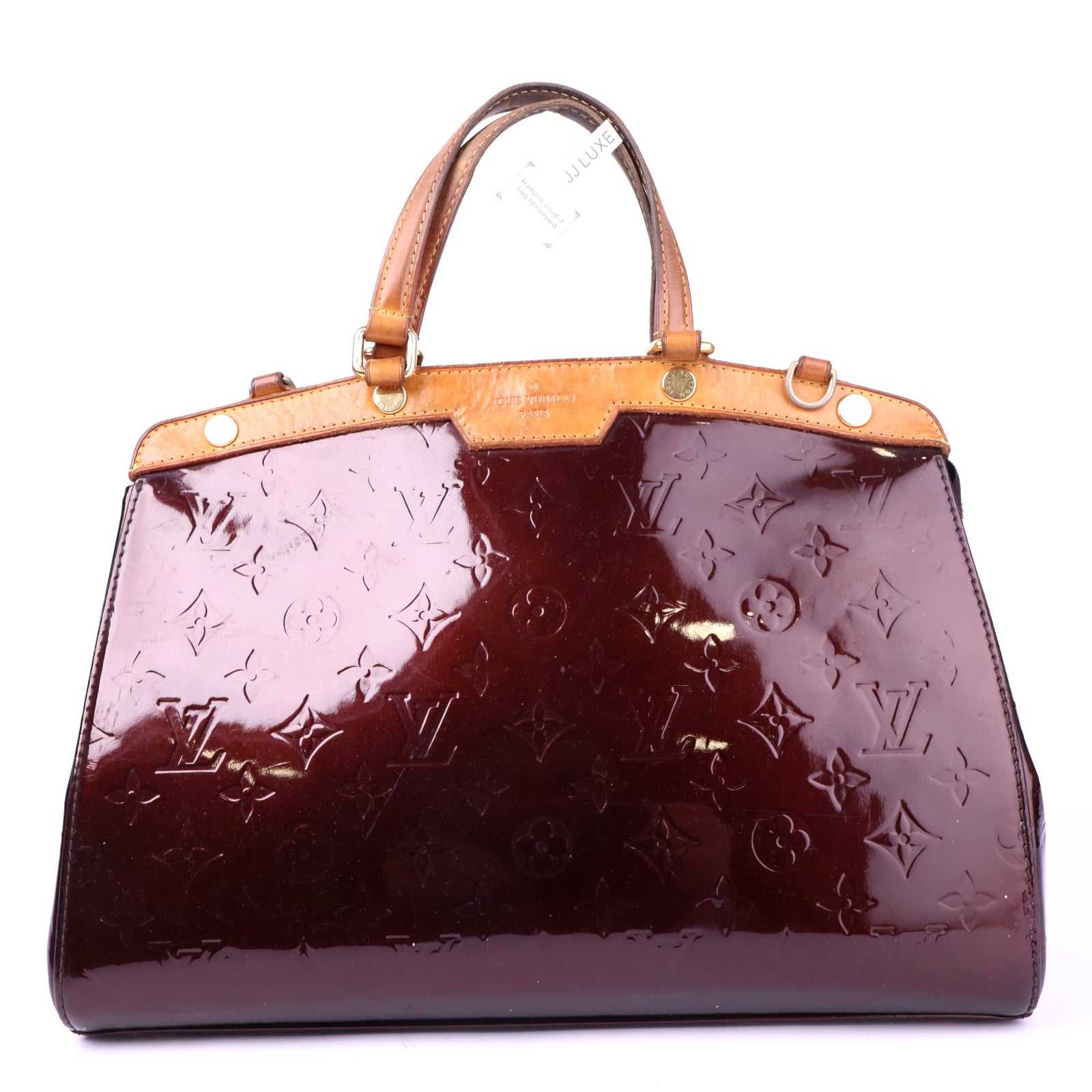 J2132 Louis Vuitton Amarante Monogram Vernis Brea MM Bag- Pre Owned