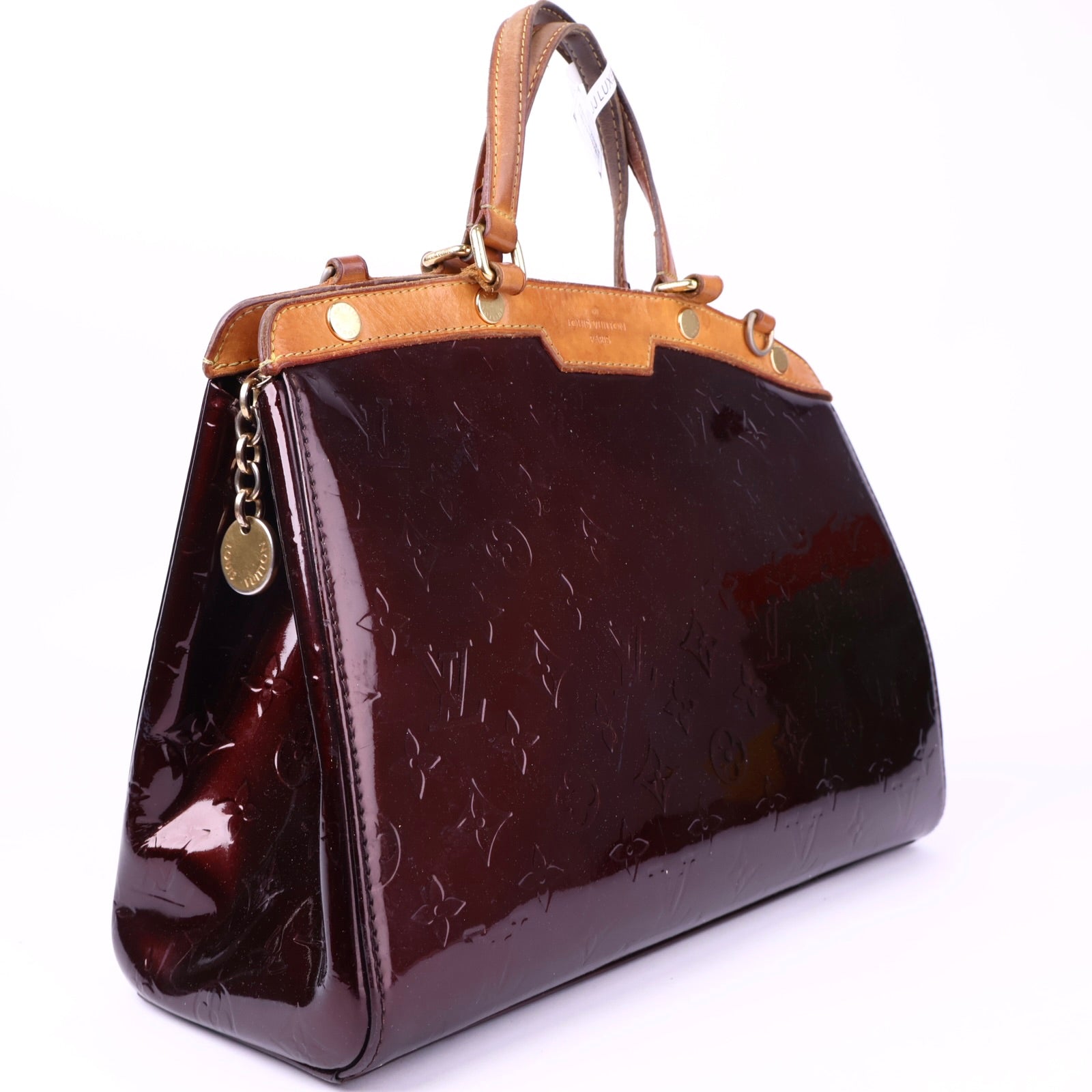 J2132 Louis Vuitton Amarante Monogram Vernis Brea MM Bag- Pre Owned