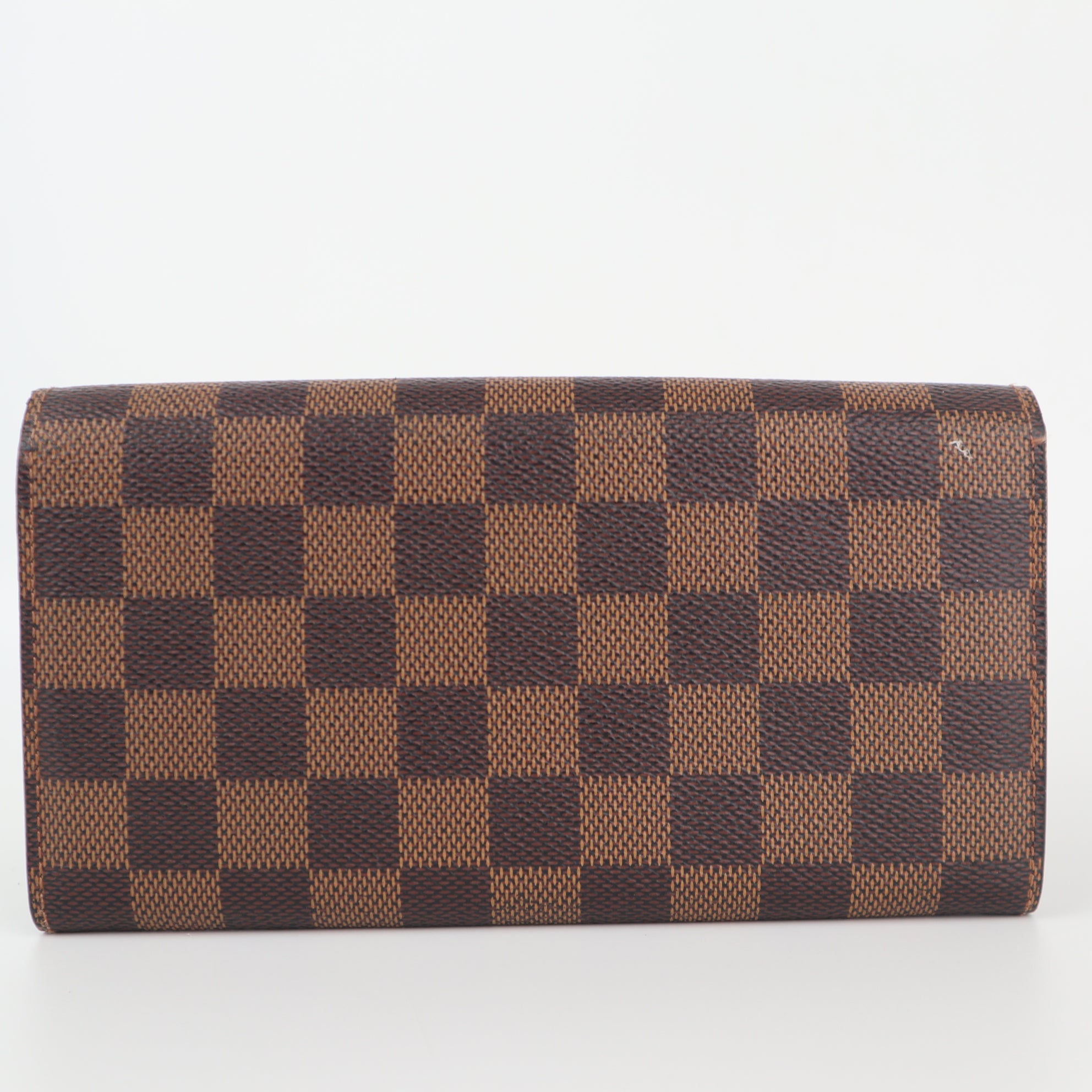 C2302 Louis Vuitton Wallet Damier Ebene Sarah Wallet | Pre-Owned Very Good Brown Damier Ebene Canvas