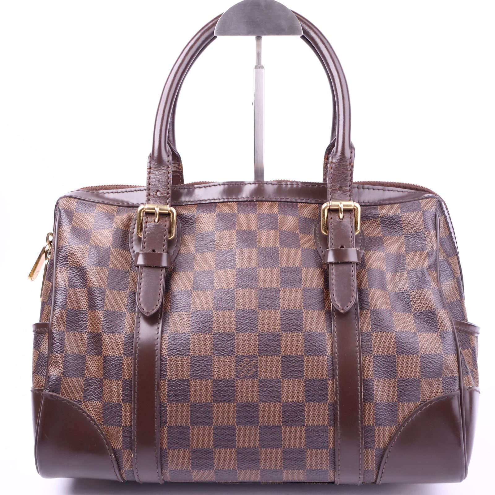 Louis Vuitton Damier Ebene Berkeley Brown Top Handle Bag J3312R | Pre-Owned Like New Brown Damier Ebene Coated canvas