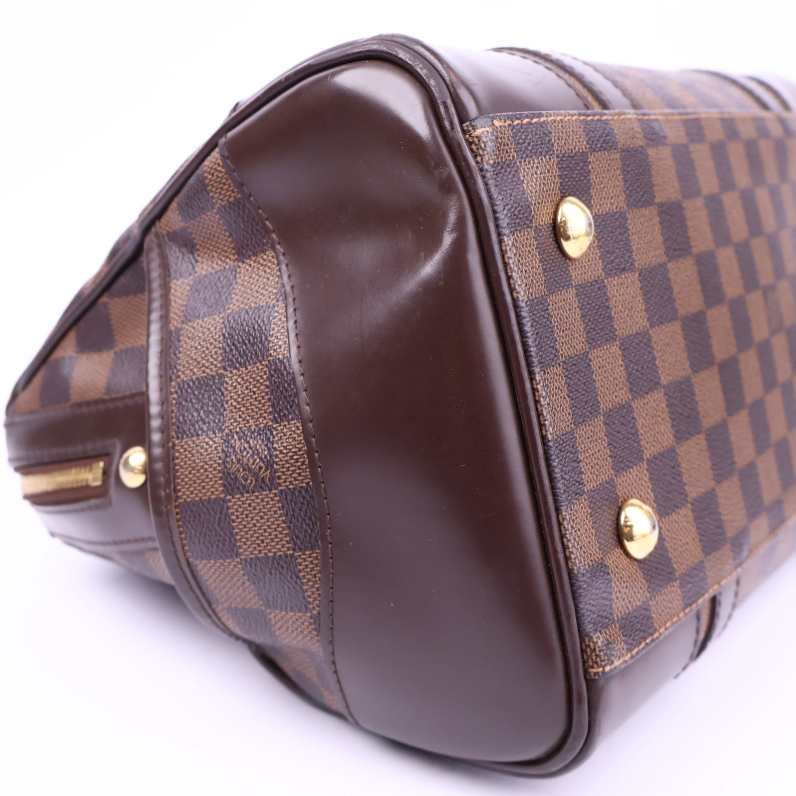 Louis Vuitton Damier Ebene Berkeley Brown Top Handle Bag J3312R | Pre-Owned Like New Brown Damier Ebene Coated canvas