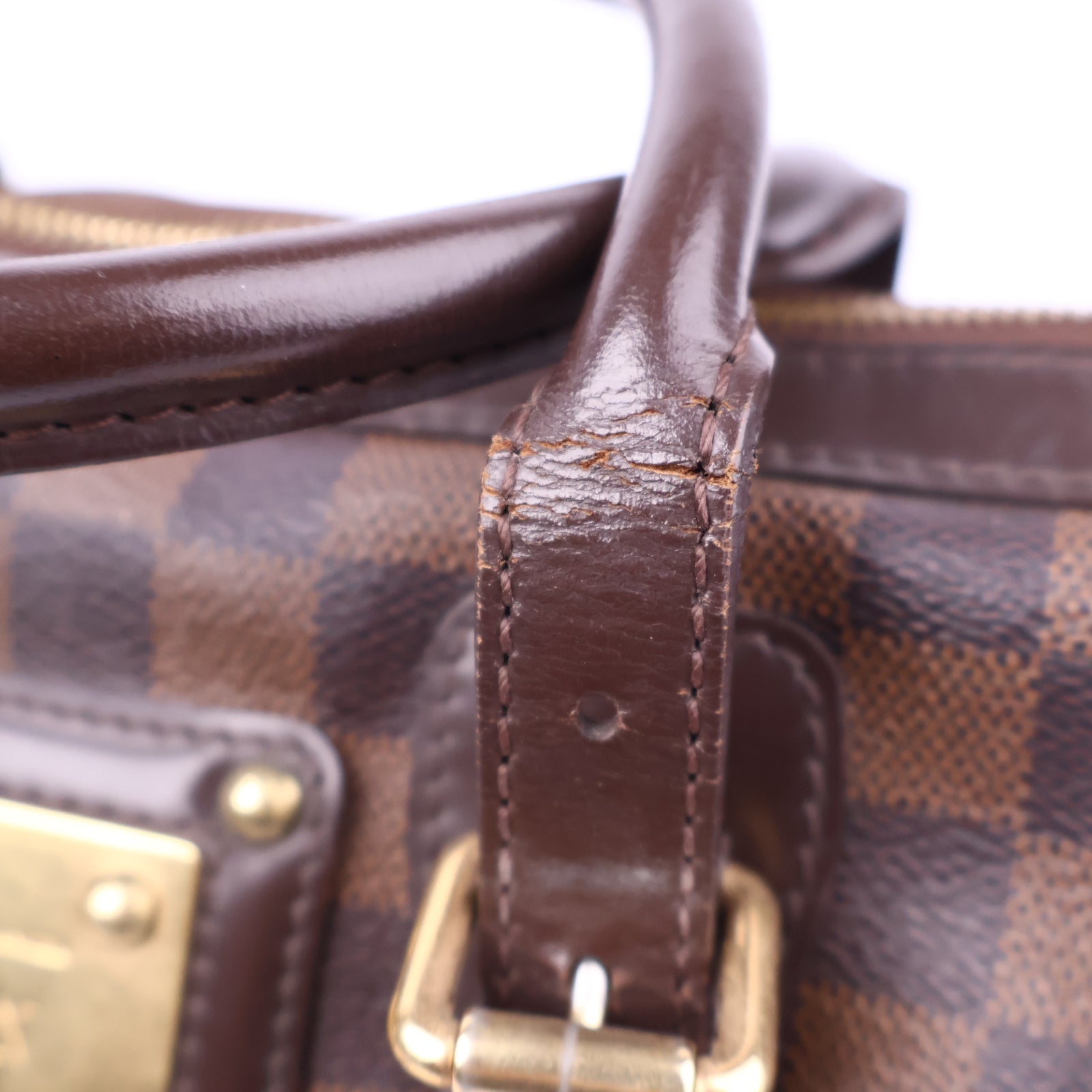 Louis Vuitton Damier Ebene Berkeley Brown Top Handle Bag J3312R | Pre-Owned Like New Brown Damier Ebene Coated canvas