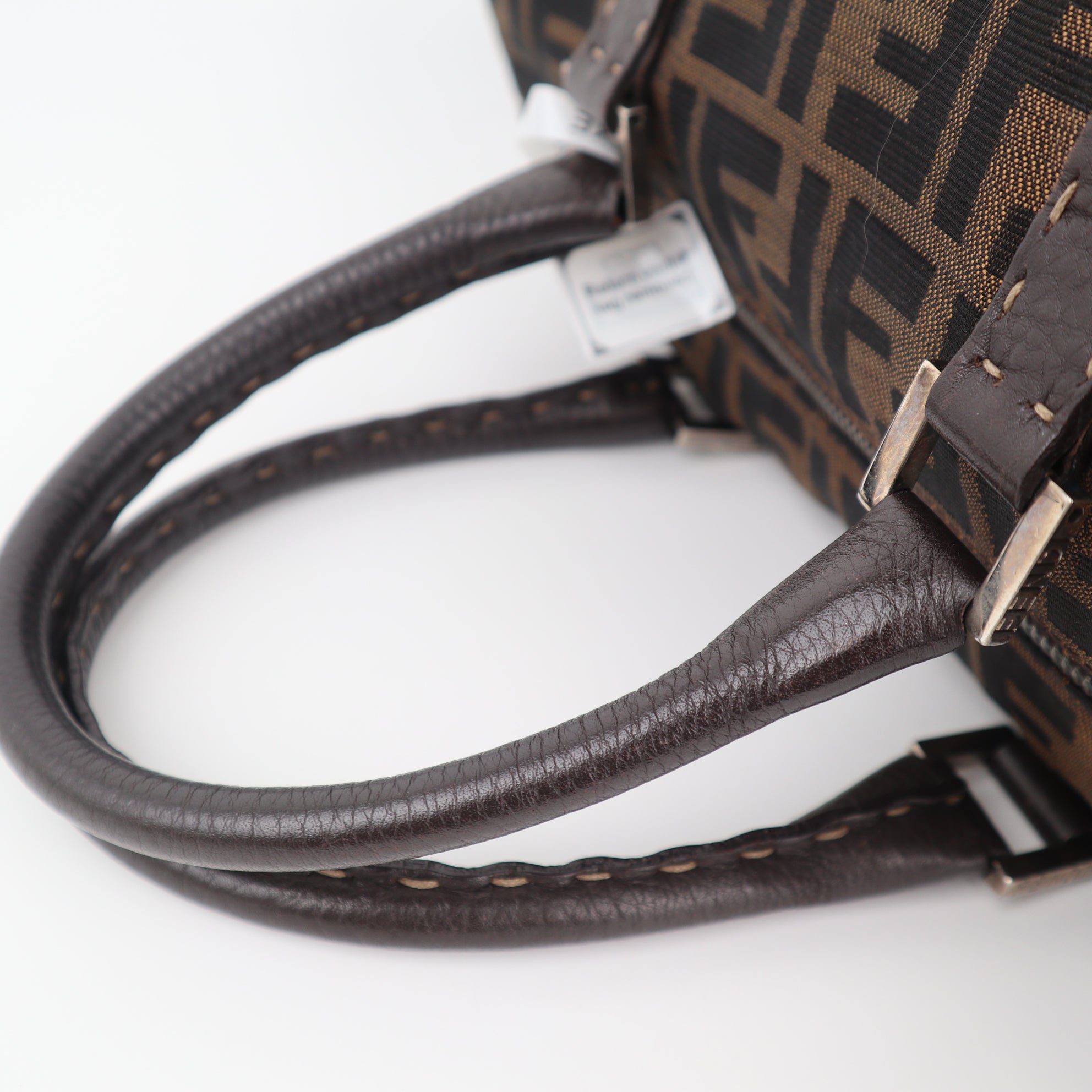 C2308 Fendi Top Handle Bag Zucca Boston | Pre-Owned Very Good Brown FF Monogram Canvas