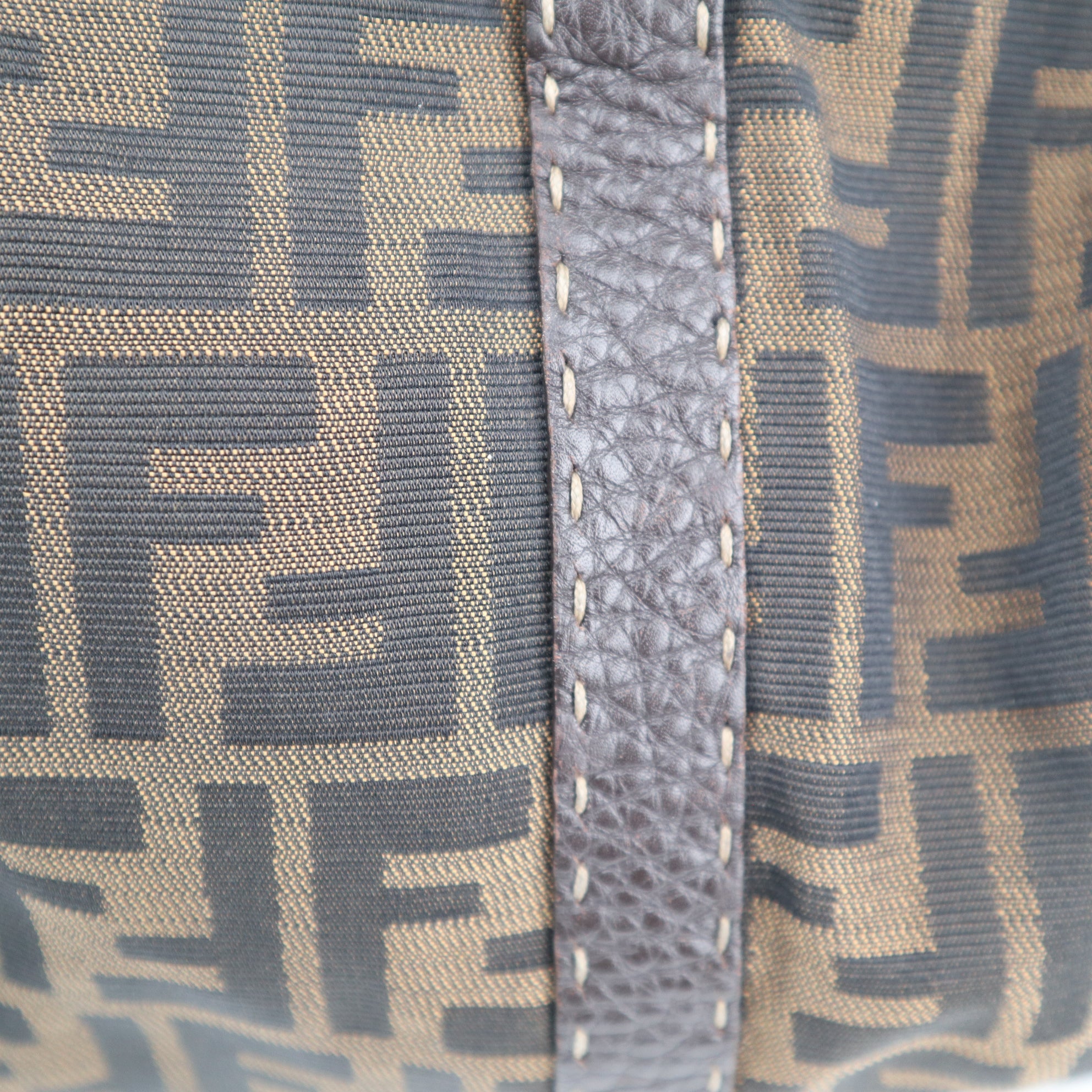 C2308 Fendi Top Handle Bag Zucca Boston | Pre-Owned Very Good Brown FF Monogram Canvas