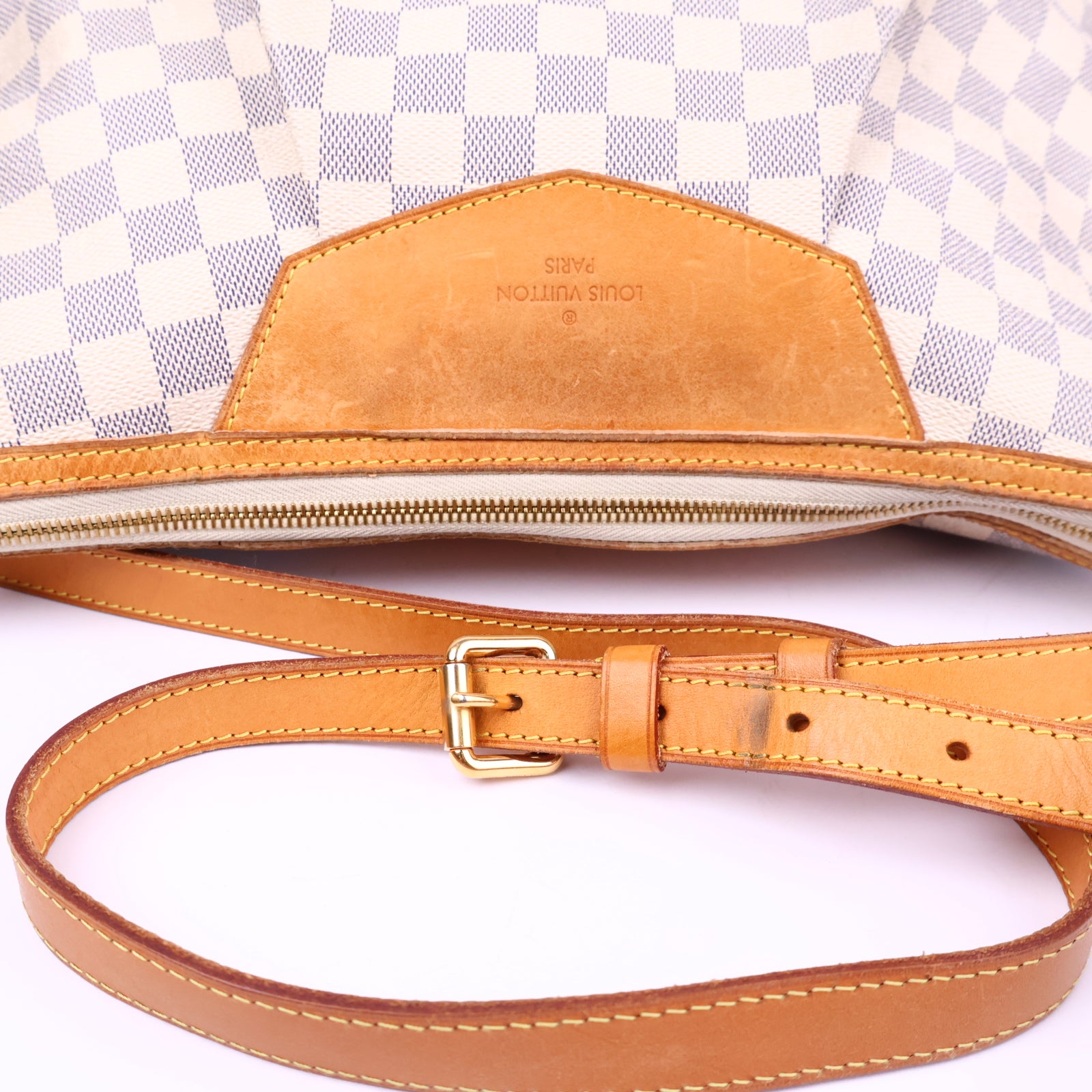Louis Vuitton Damier Azur Siracusa Shoulder Bag J3301 | Pre-Owned Excellent Blue and white Damier Azur Coated canvas