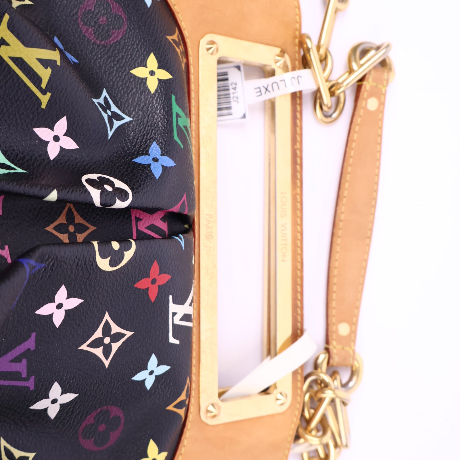 Louis Vuitton Monogram Multicolor Judy Black Top Handle Bag J2142 | Pre-Owned Like New Black Monogram Canvas