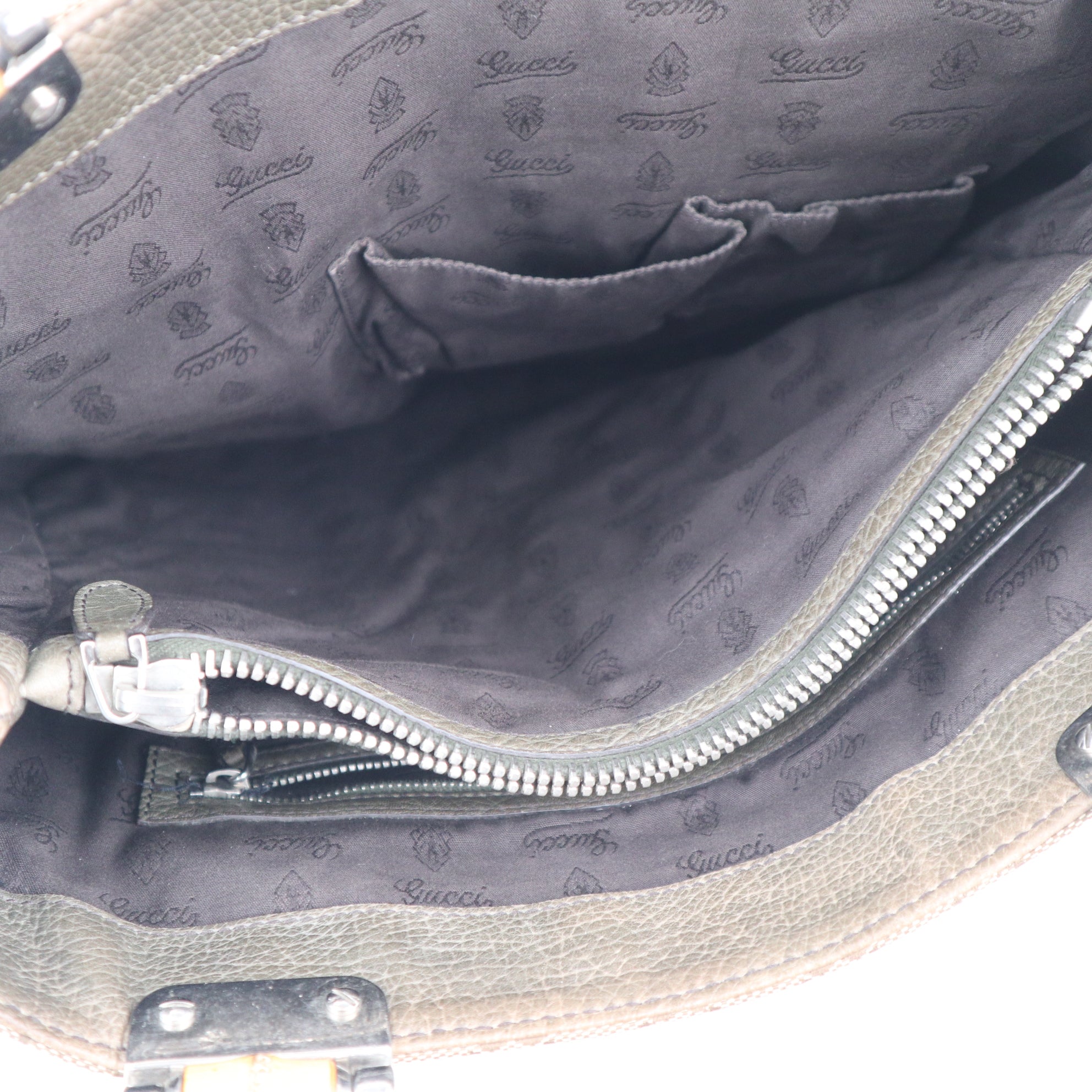 C2315 Gucci Tote Bag GG Canvas Bamboo Bar Brown Totes | Pre-Owned Excellent Brown GG Monogram Canvas