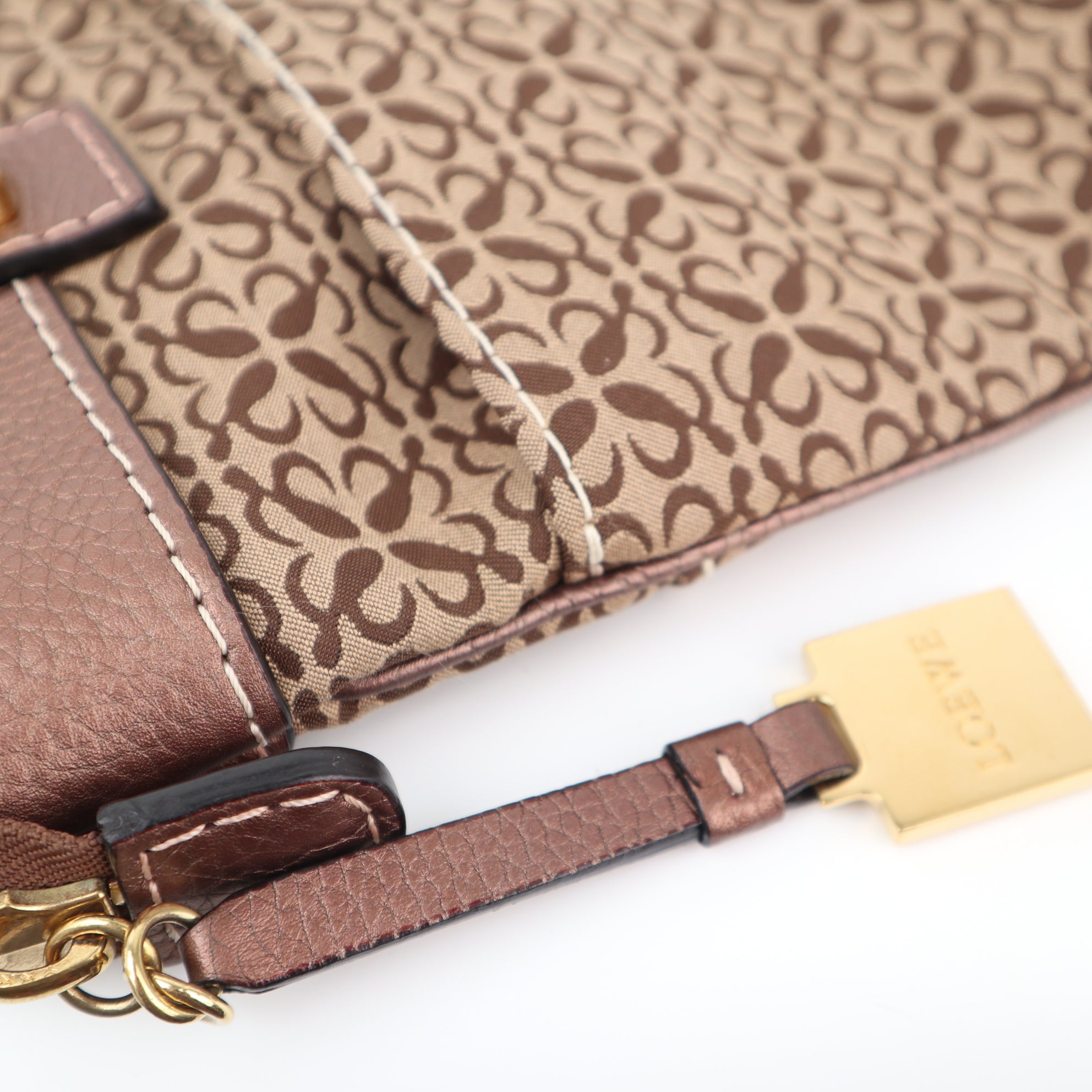 C2316 Loewe Tote Bag Canvas Tote Vintage Brown | Pre-Owned Very Good Brown Canvas