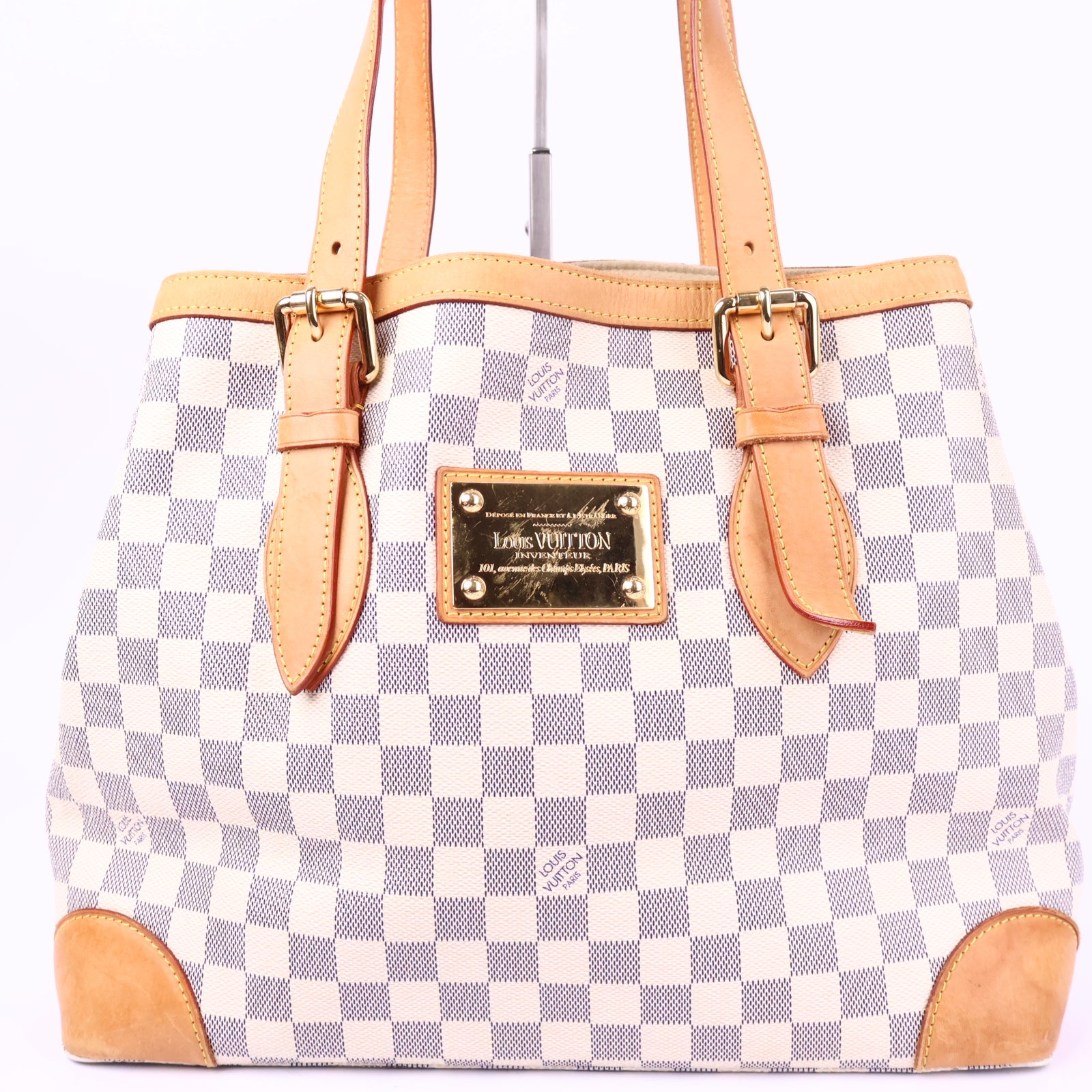 Louis Vuitton Damier Azur Hampstead Shoulder Bag J2146 | Pre-Owned Like New Brown Damier Canvas