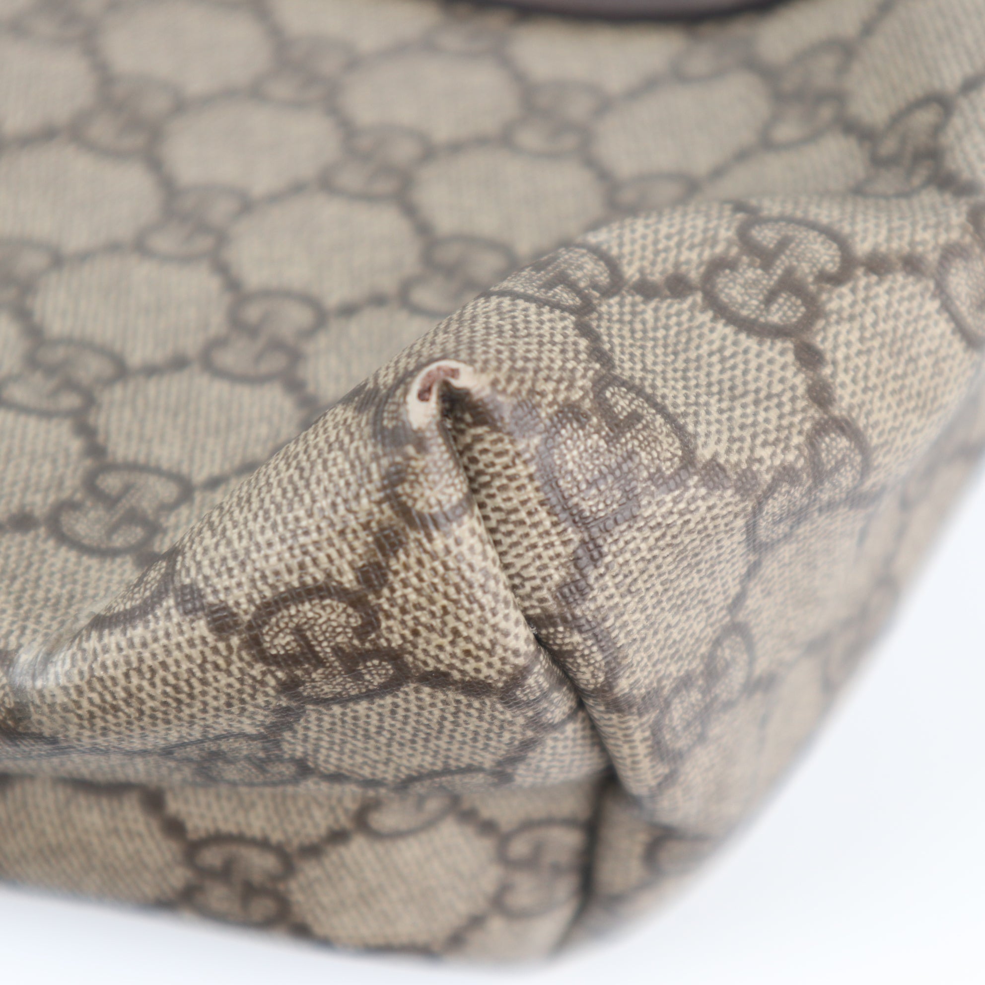C2318 Gucci Tote Bag GG Canvas Tote Vertical | Pre-Owned Very Good Brown GG Monogram Canvas