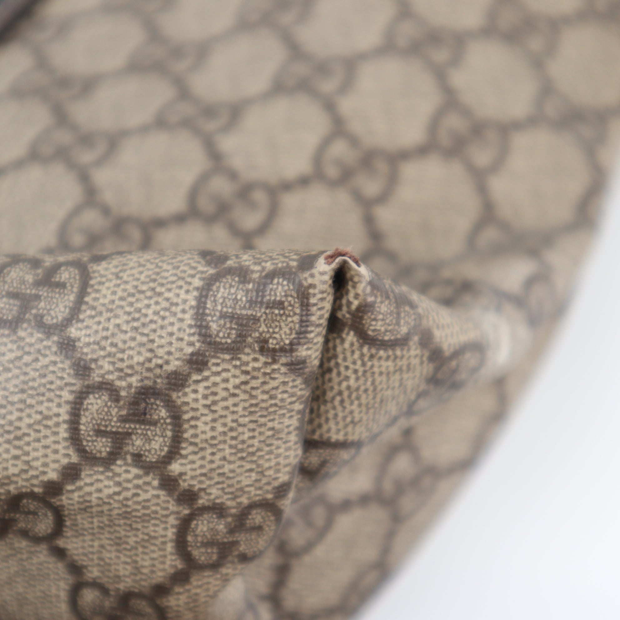 C2318 Gucci Tote Bag GG Canvas Tote Vertical | Pre-Owned Very Good Brown GG Monogram Canvas