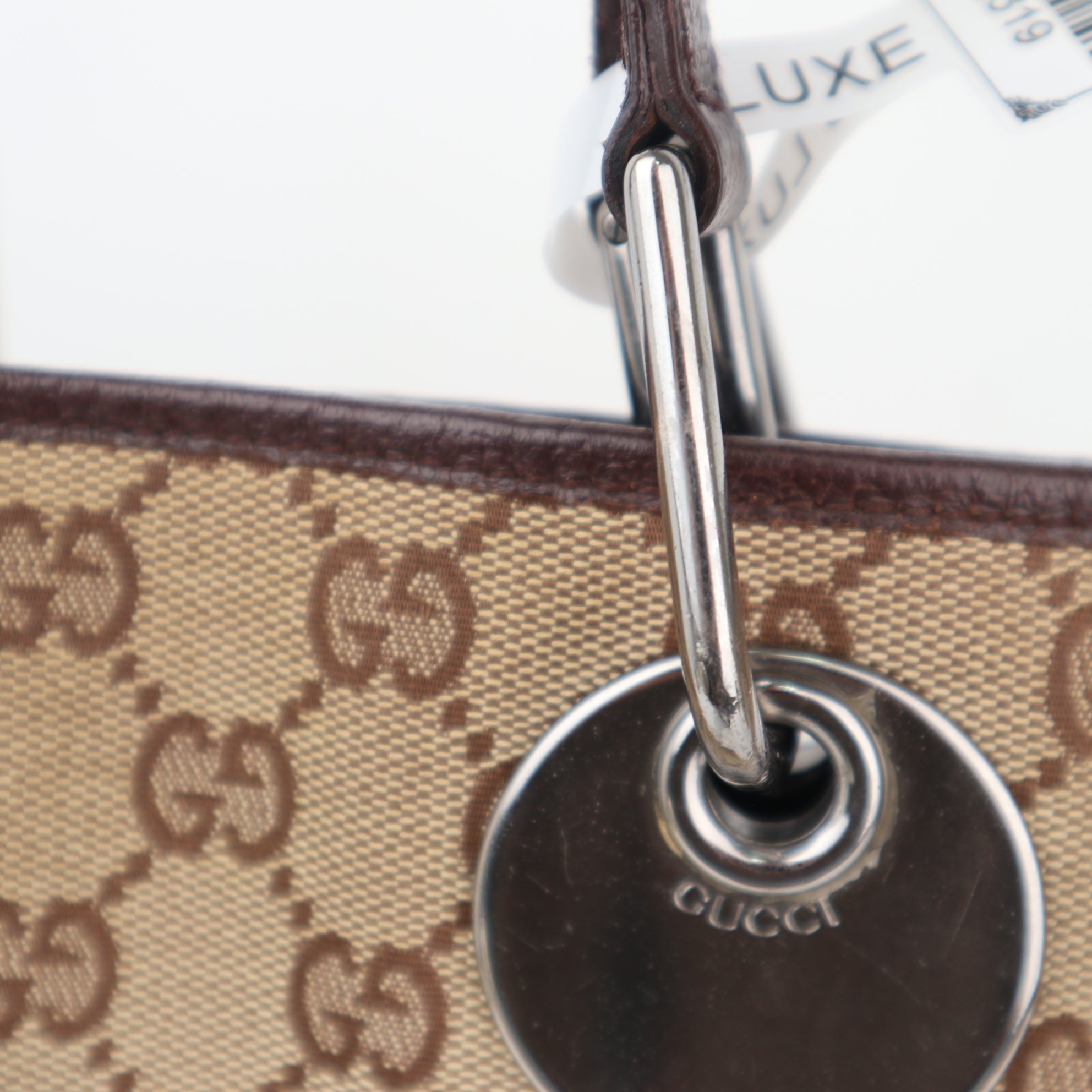 C2319 Gucci Tote Bag Monogram Large Eclipse Tote Brown | Pre-Owned Very Good Brown Monogram Canvas