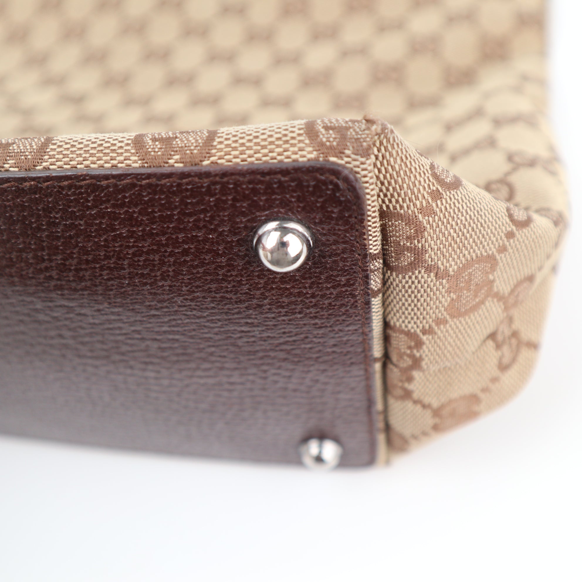 C2319 Gucci Tote Bag Monogram Large Eclipse Tote Brown | Pre-Owned Very Good Brown Monogram Canvas