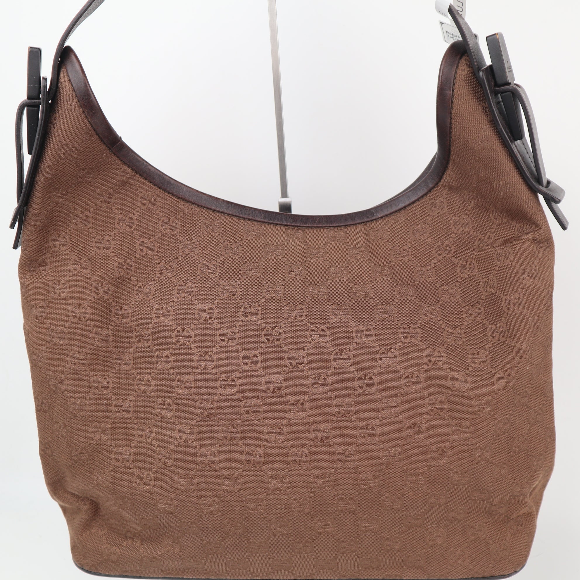C2320 Gucci Shoulder Bag Vintage Monogram GG Hobo / Jackie | Pre-Owned Very Good Brown GG Monogram, Monogram Canvas