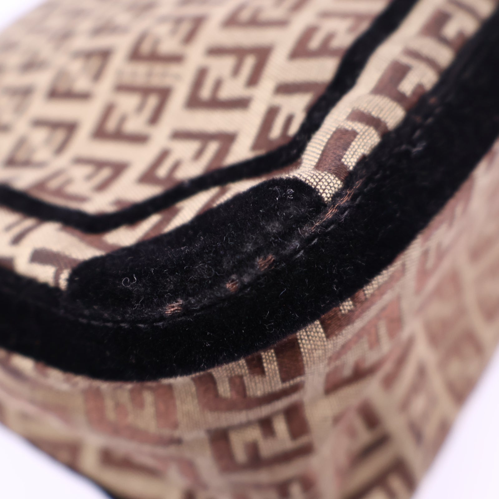 Fendi Velvet Zucchino Canvas Mamma Baguette Top Handle Bag J2151 | Pre-Owned Like New Canvas
