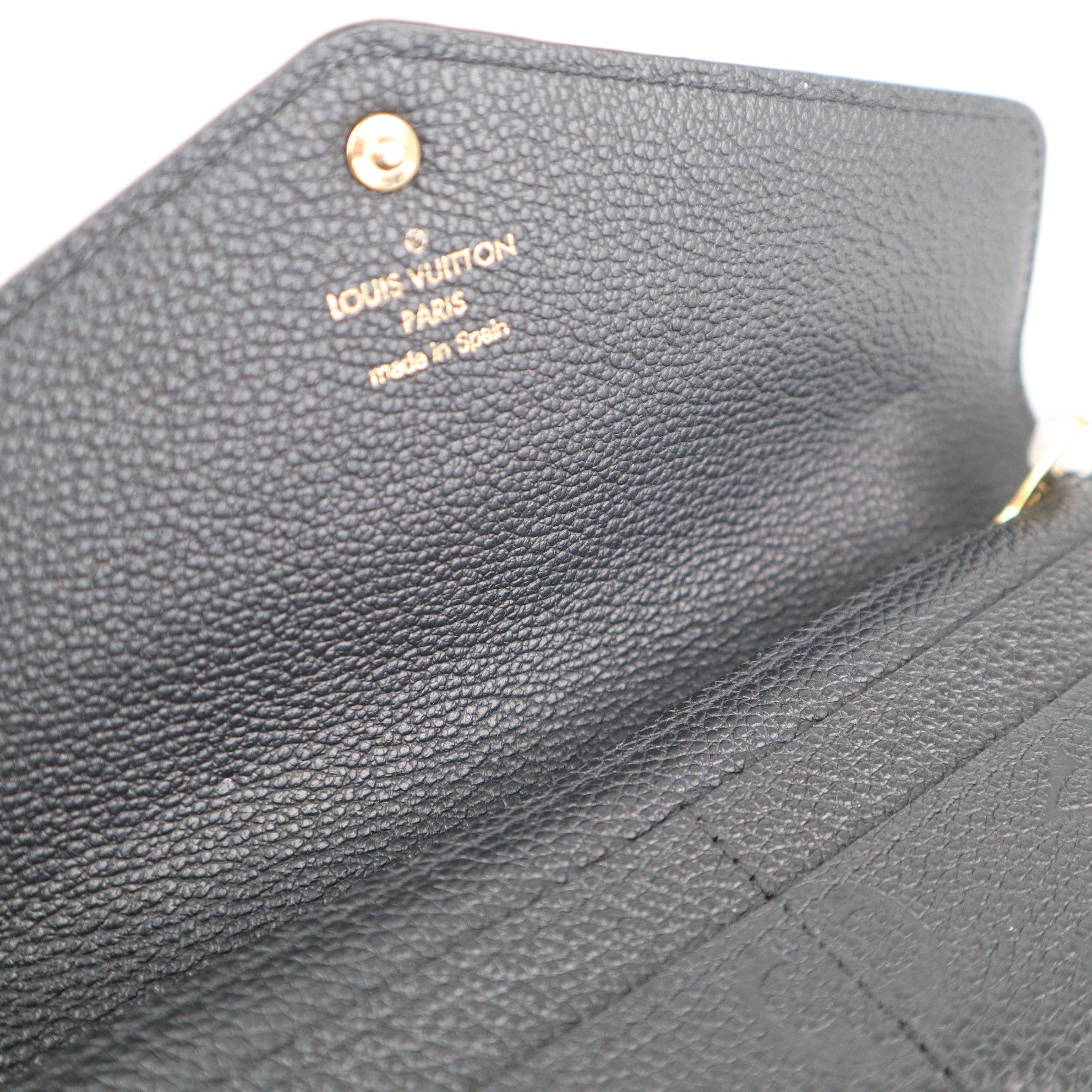 C2327 Louis Vuitton Wallet Monogram Empreinte Leather Sarah Wallet | Pre-Owned Very Good Brown Monogram Canvas, Leather