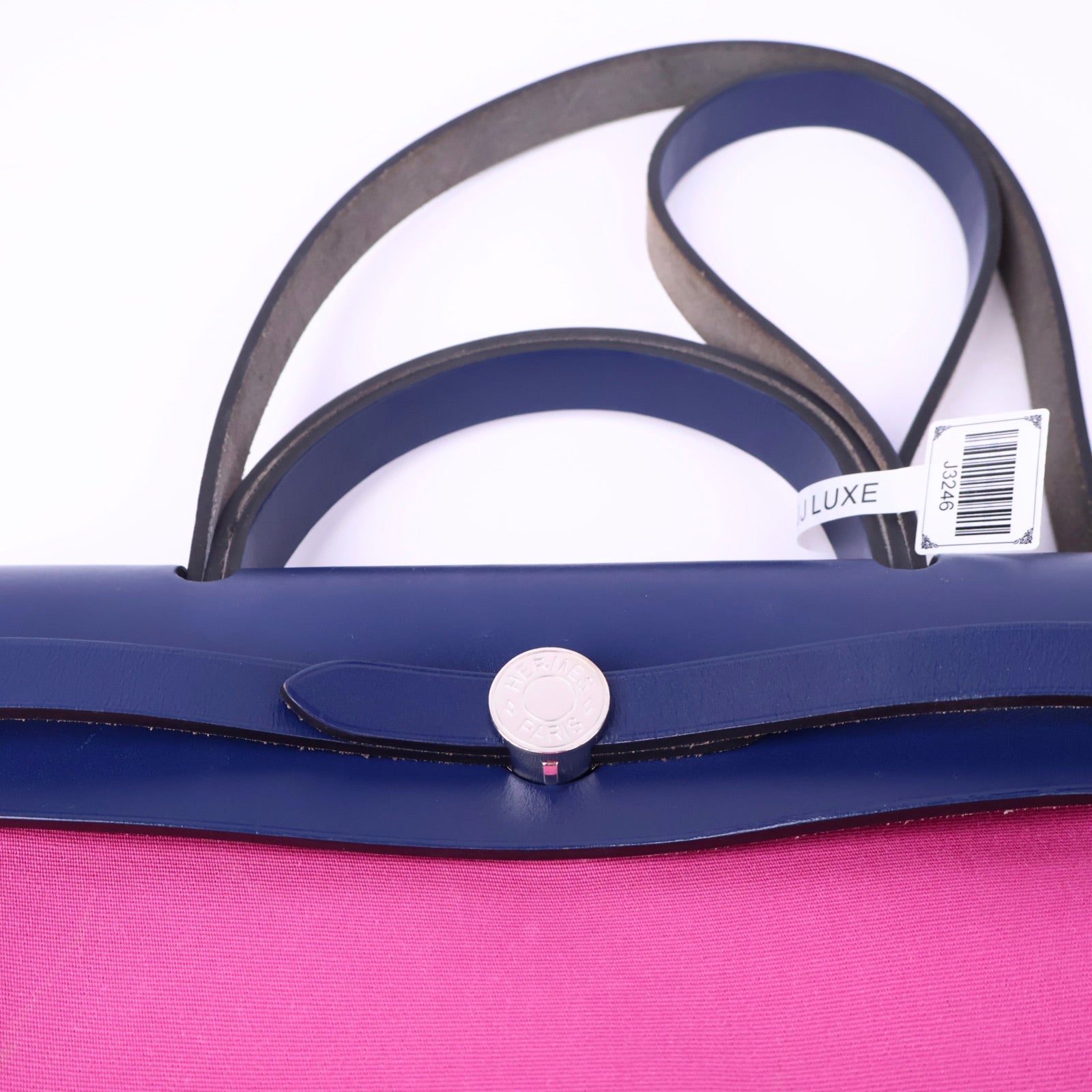 Hermes Herbag Zip Leather and Toile 31 Shoulder Bag J3246 | Pre-Owned Like New Leather