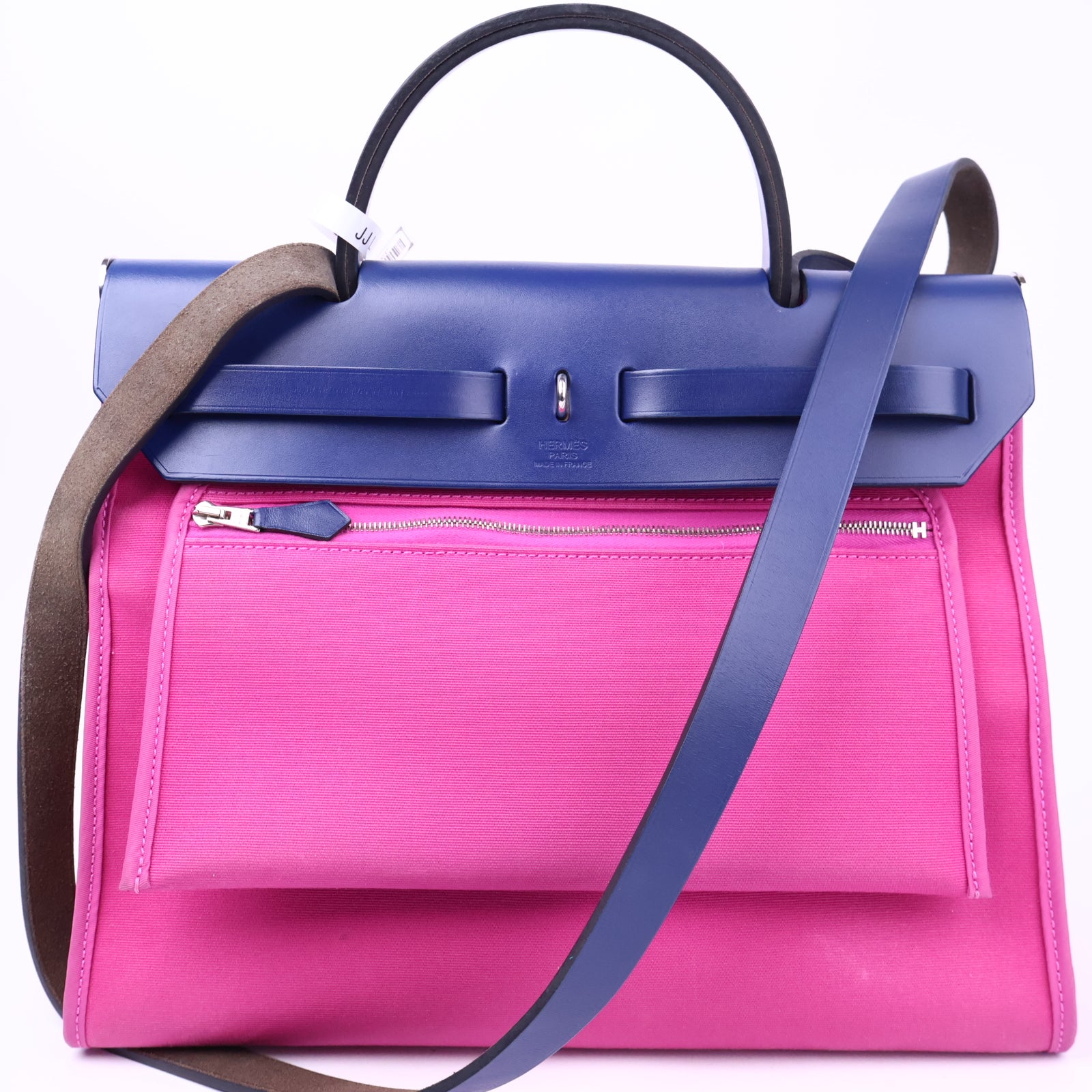 Hermes Herbag Zip Leather and Toile 31 Shoulder Bag J3245 | Pre-Owned Like New Leather