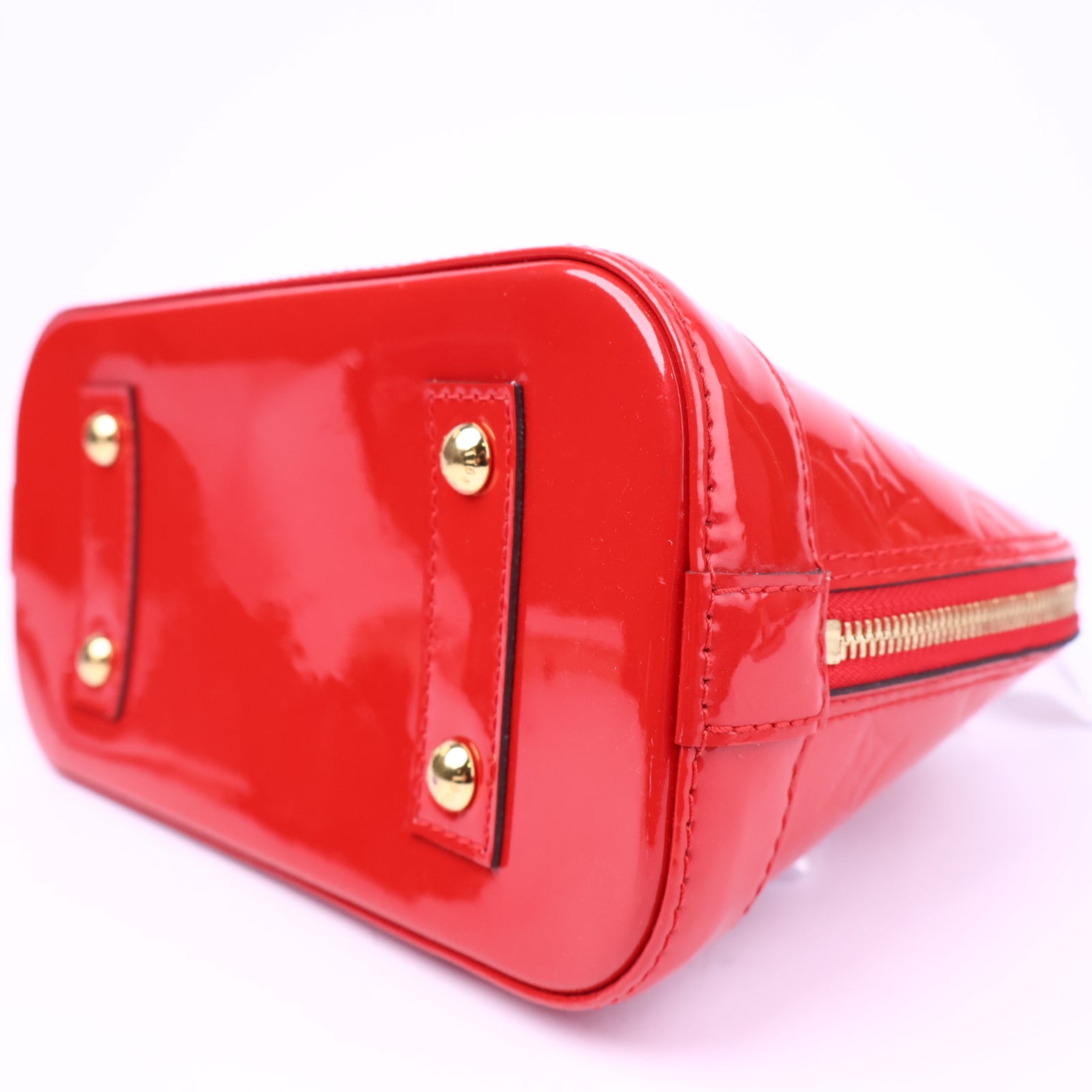 Louis Vuitton Vernis Leather Alma BB, Red Top Handle Bag J3237 | Pre-Owned Like New Red Vernis Vernis leather