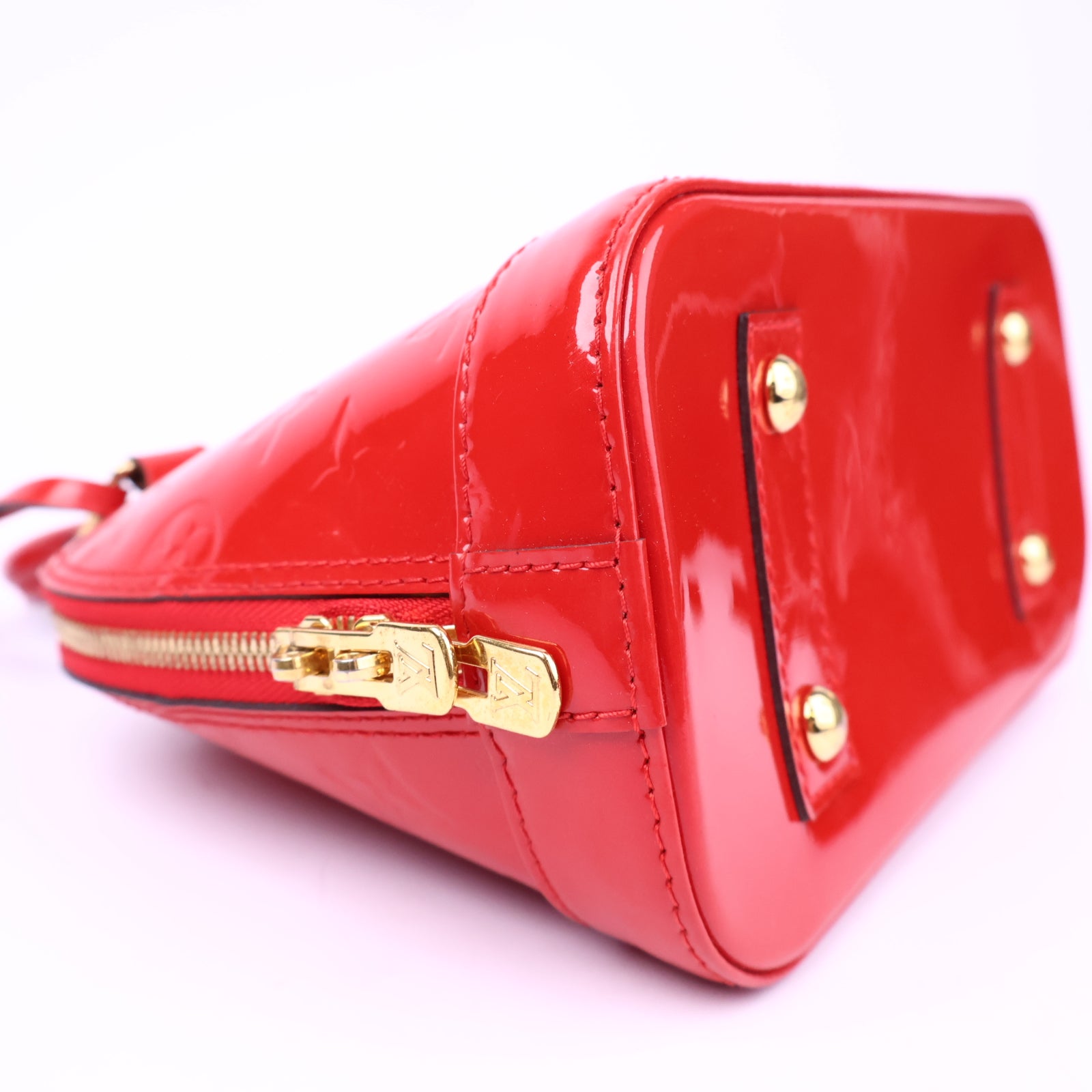 Louis Vuitton Vernis Leather Alma BB, Red Top Handle Bag J3237 | Pre-Owned Like New Red Vernis Vernis leather