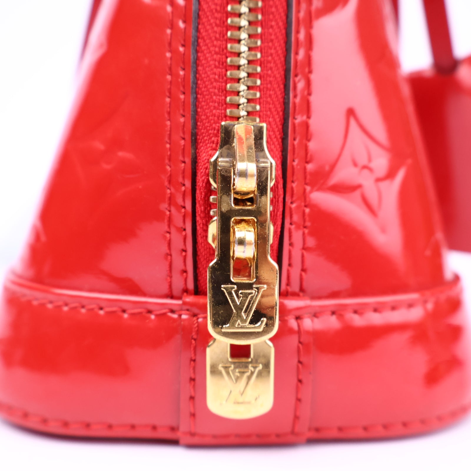 Louis Vuitton Vernis Leather Alma BB, Red Top Handle Bag J3237 | Pre-Owned Like New Red Vernis Vernis leather