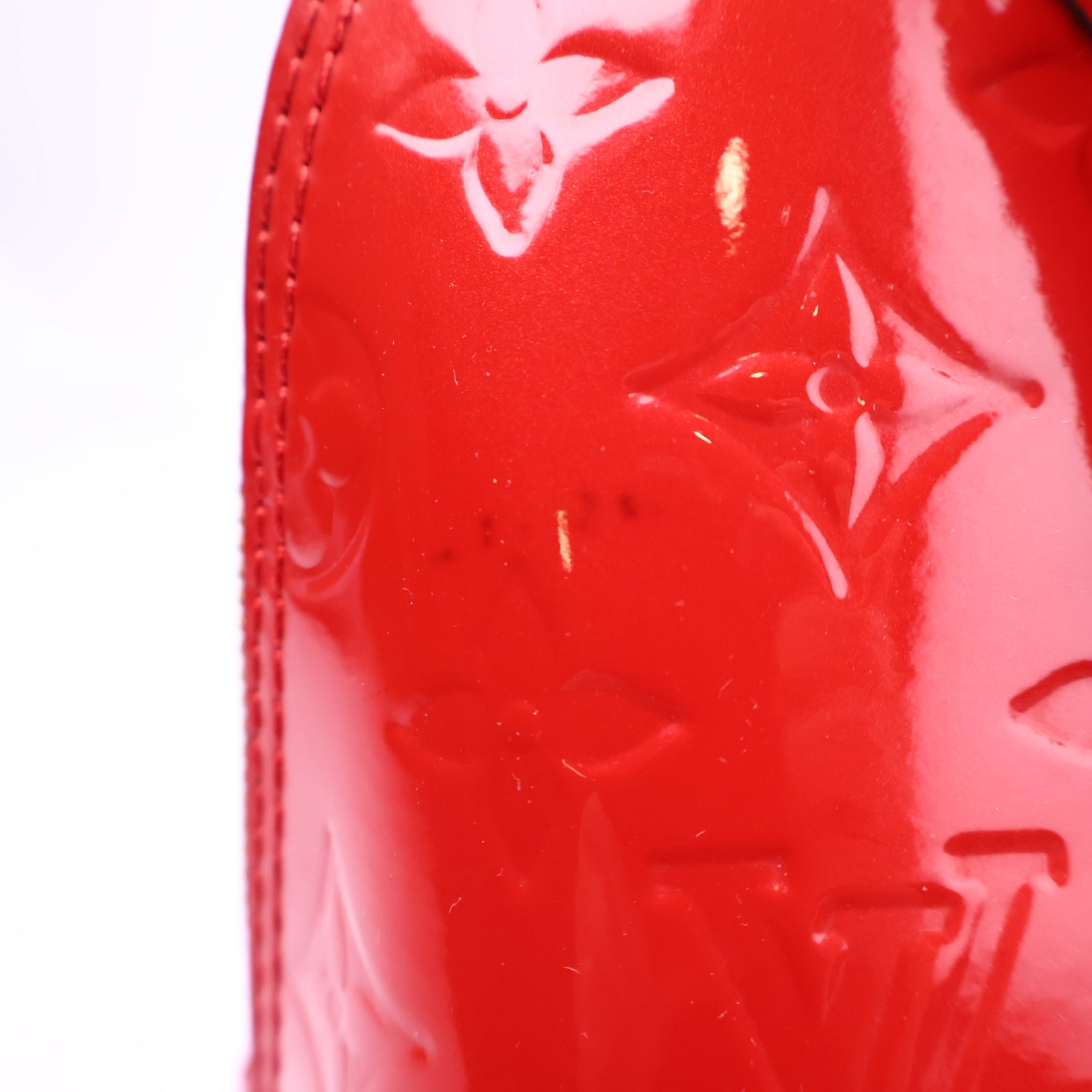 Louis Vuitton Vernis Leather Alma BB, Red Top Handle Bag J3237 | Pre-Owned Like New Red Vernis Vernis leather