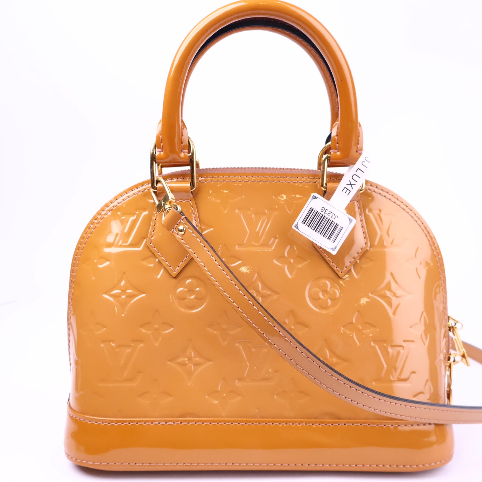 Louis Vuitton Vernis Leather Alma BB, Brown Top Handle Bag J3238 | Pre-Owned Like New Brown Vernis Vernis leather