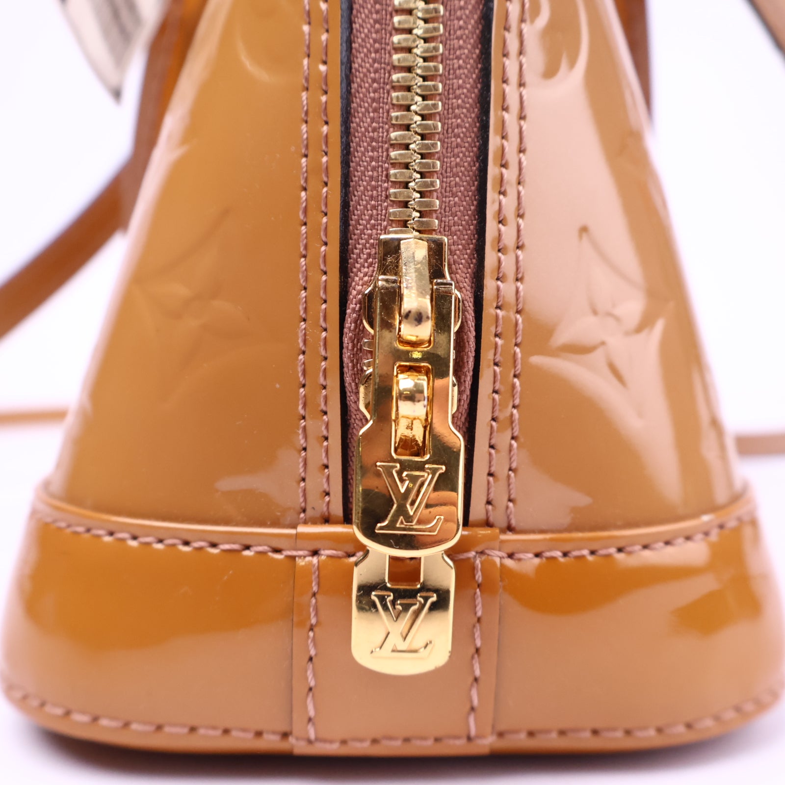 Louis Vuitton Vernis Leather Alma BB, Brown Top Handle Bag J3238 | Pre-Owned Like New Brown Vernis Vernis leather