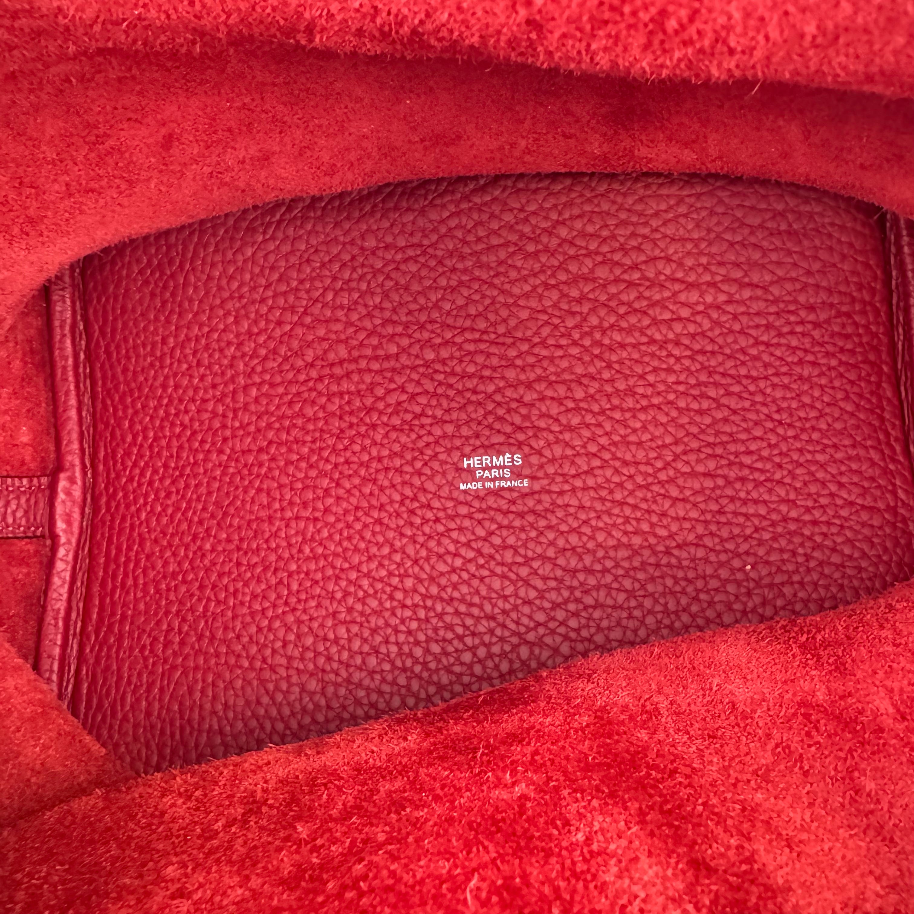 J1933 Hermès Picotin 22 Clémence Rouge Duchesse bag- Pre Owned