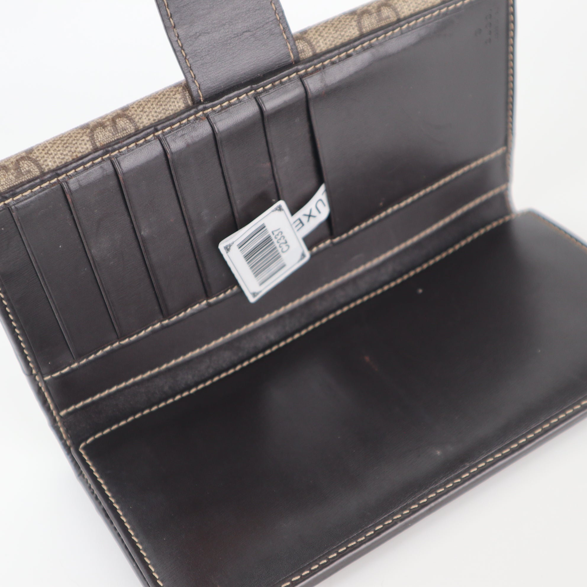 C2337 Gucci Wallet Beige/Ebony GG Coated Canvas Continental Long Wallet | Pre-Owned Very Good Beige / Brown GG Monogram Canvas