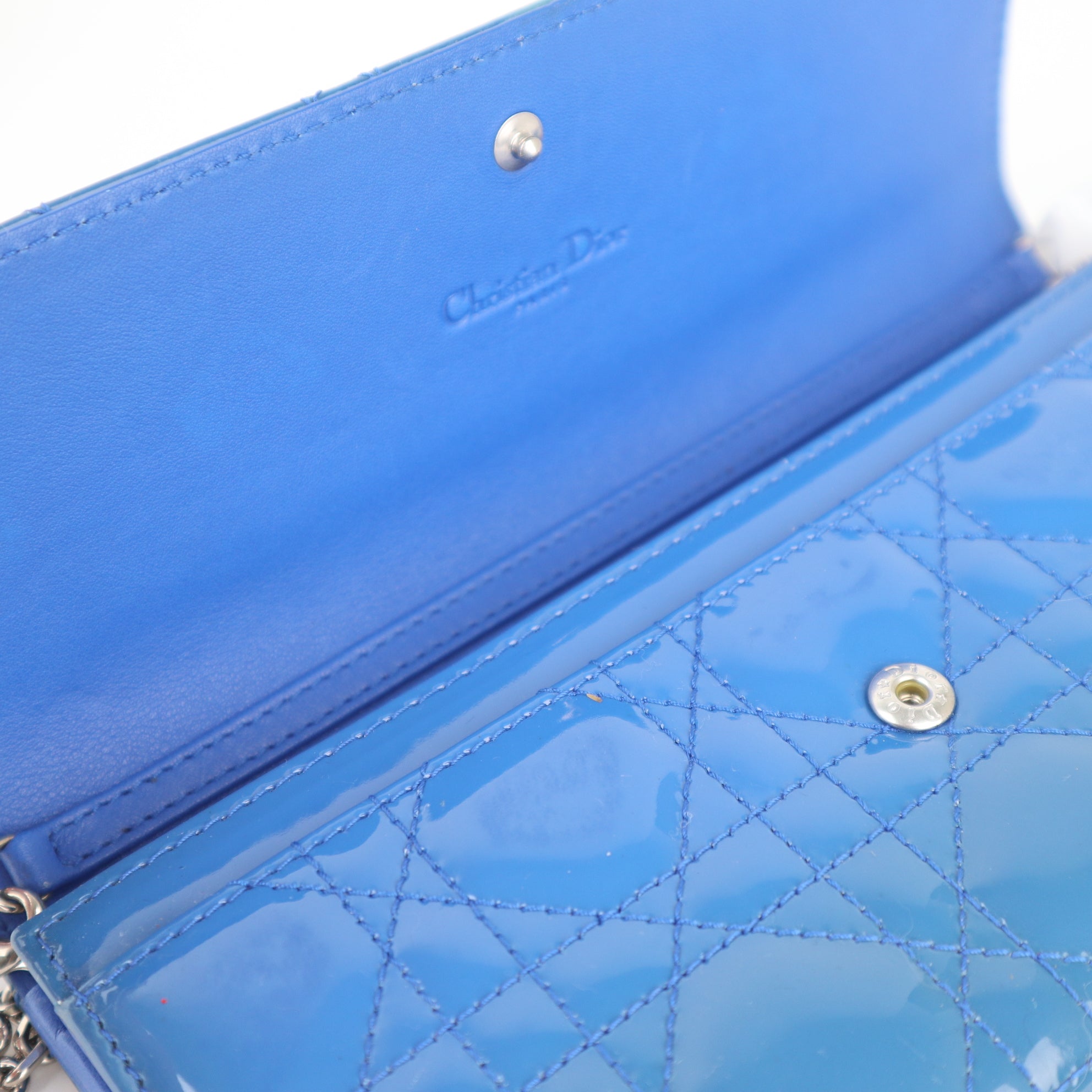 C2339 Christian Dior Wallet Lady Dior Wallet on Chain | Pre-Owned Very Good Leather