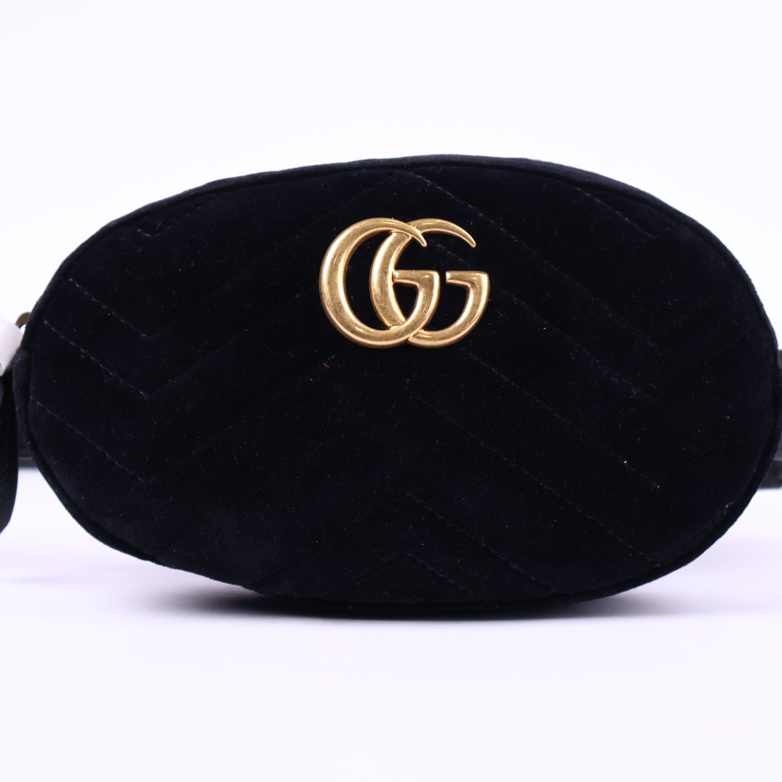 Gucci GG Marmont Velvet Belt Bag Belt Bag J3144 | Pre-Owned Like New Black GG, Marmont Velvet