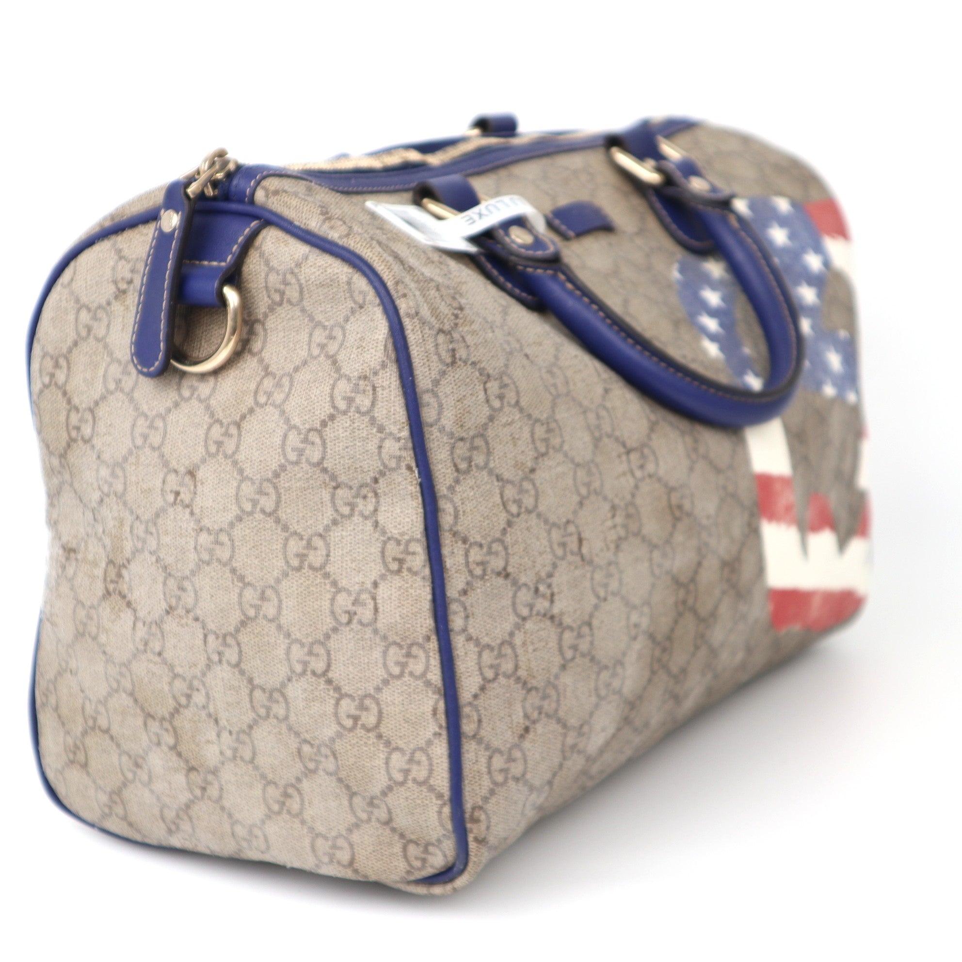 C2070 Gucci USA Flag Joy Boston Travel Bag -Pre Owned