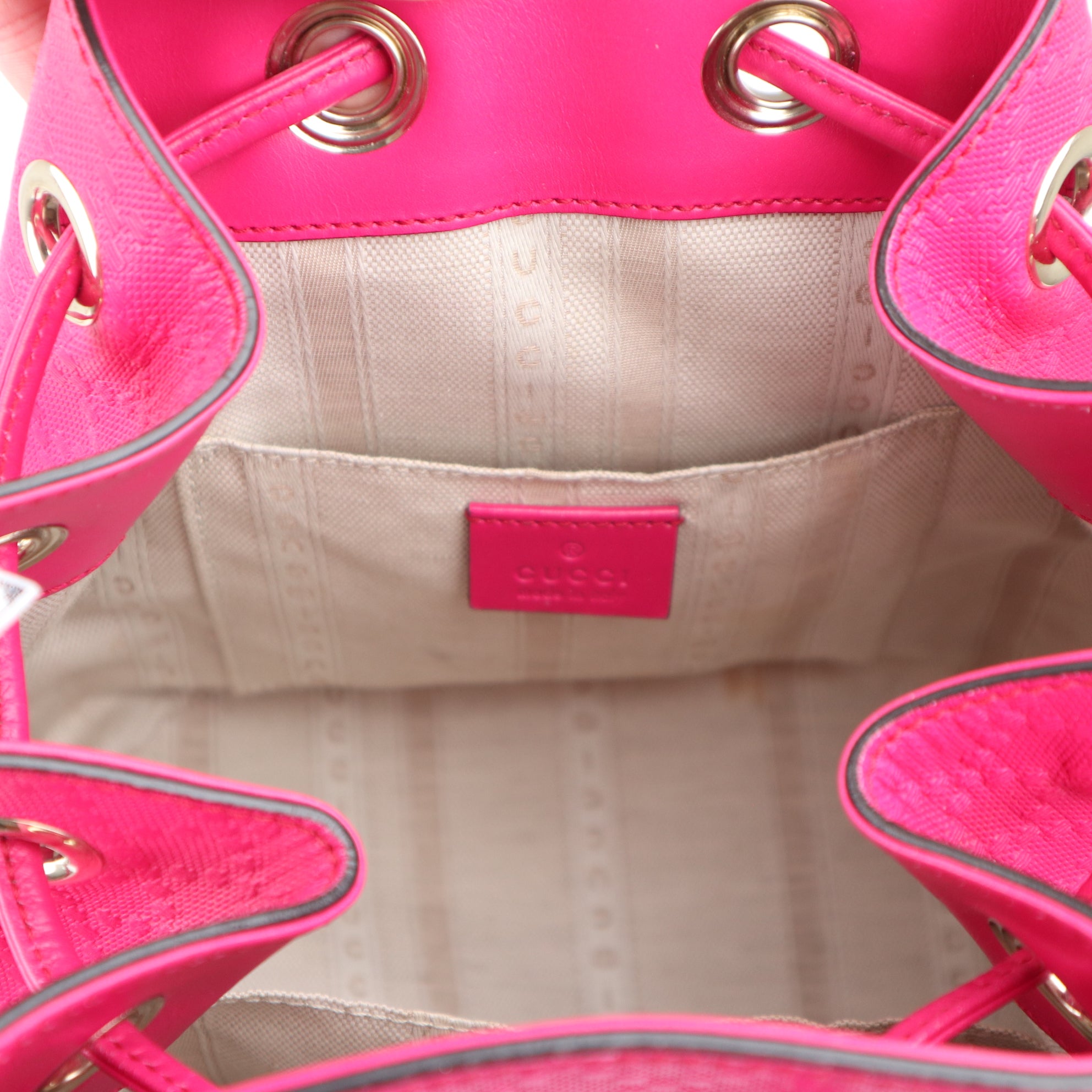 C2069 Gucci Diamante Leather Bright Pink-Pre-Owned