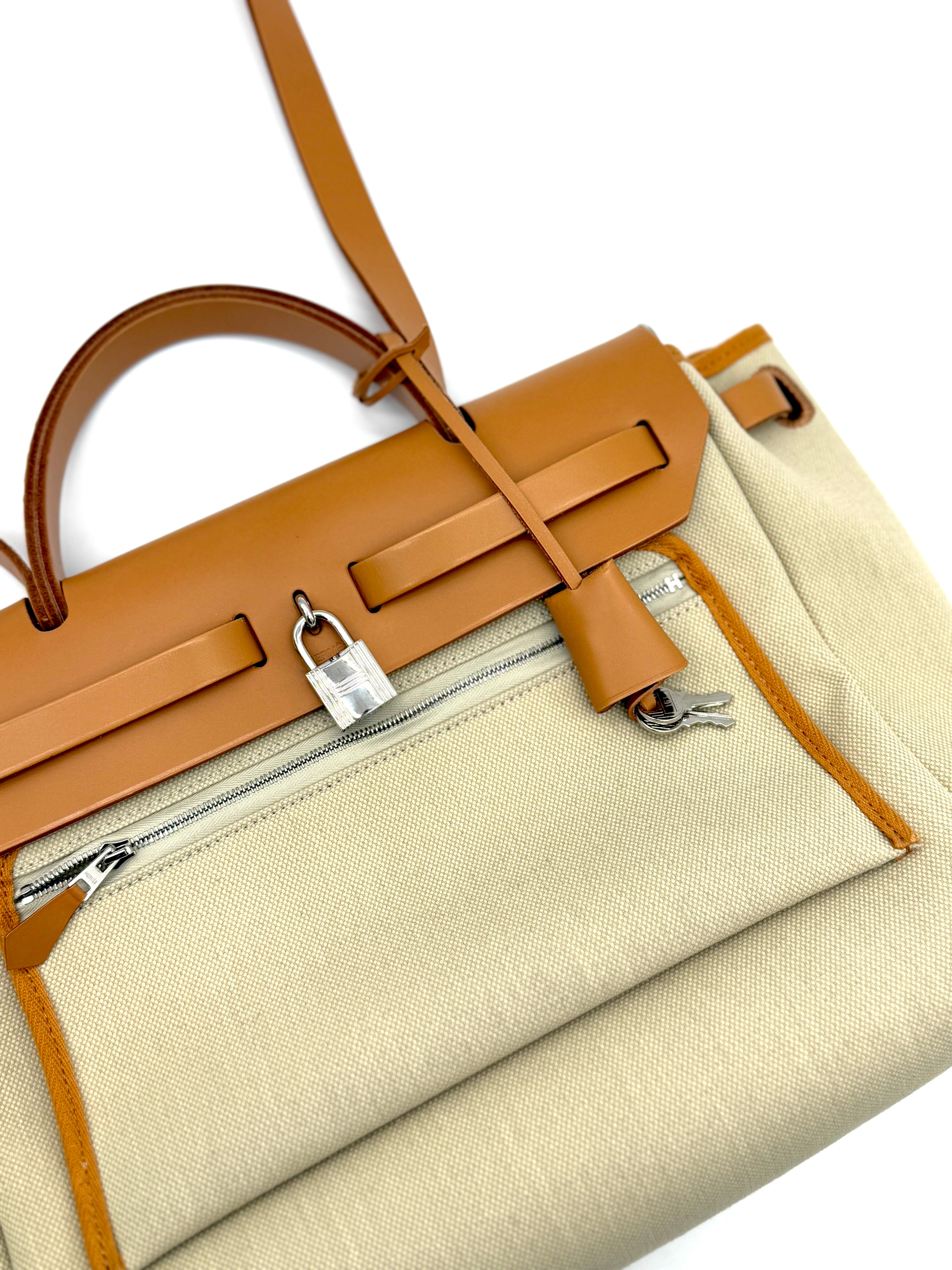 Hermès Herbag 31 Brown Beige