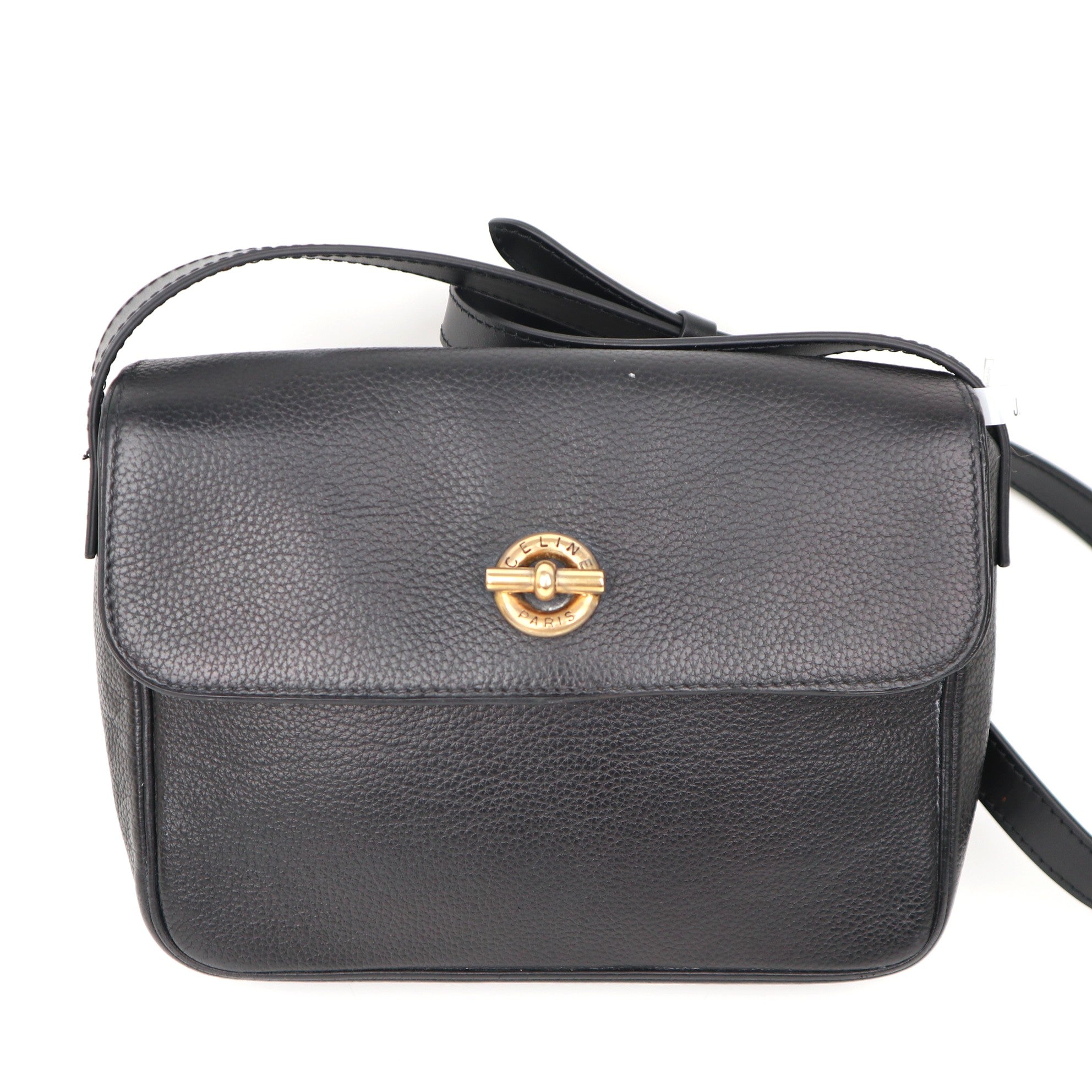 C2063 CELINE Toggle Clasp Shoulder bag Black-Pre Owned